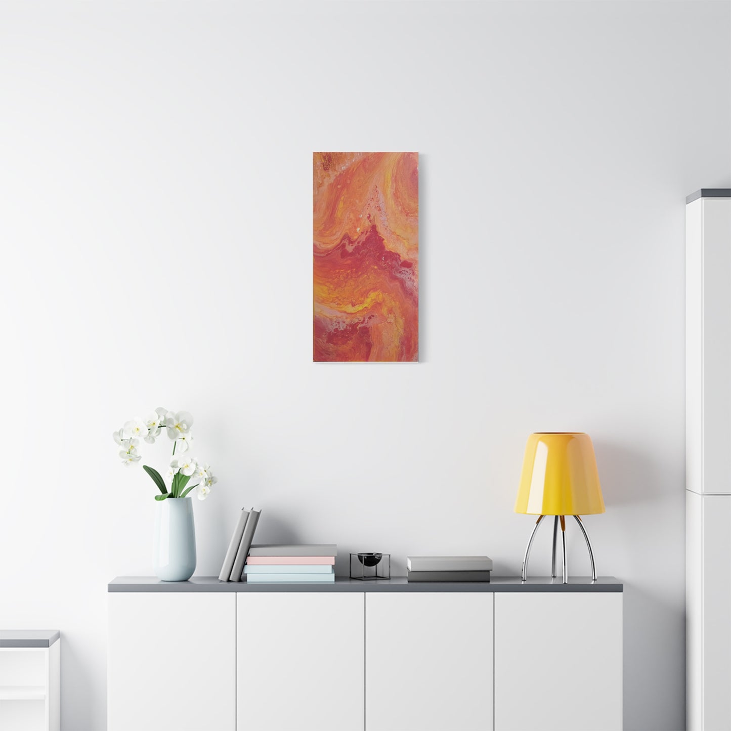 Abstract Pepto Popured - Sunset Swirl Matte Canvas Art - Stretched 1.25"