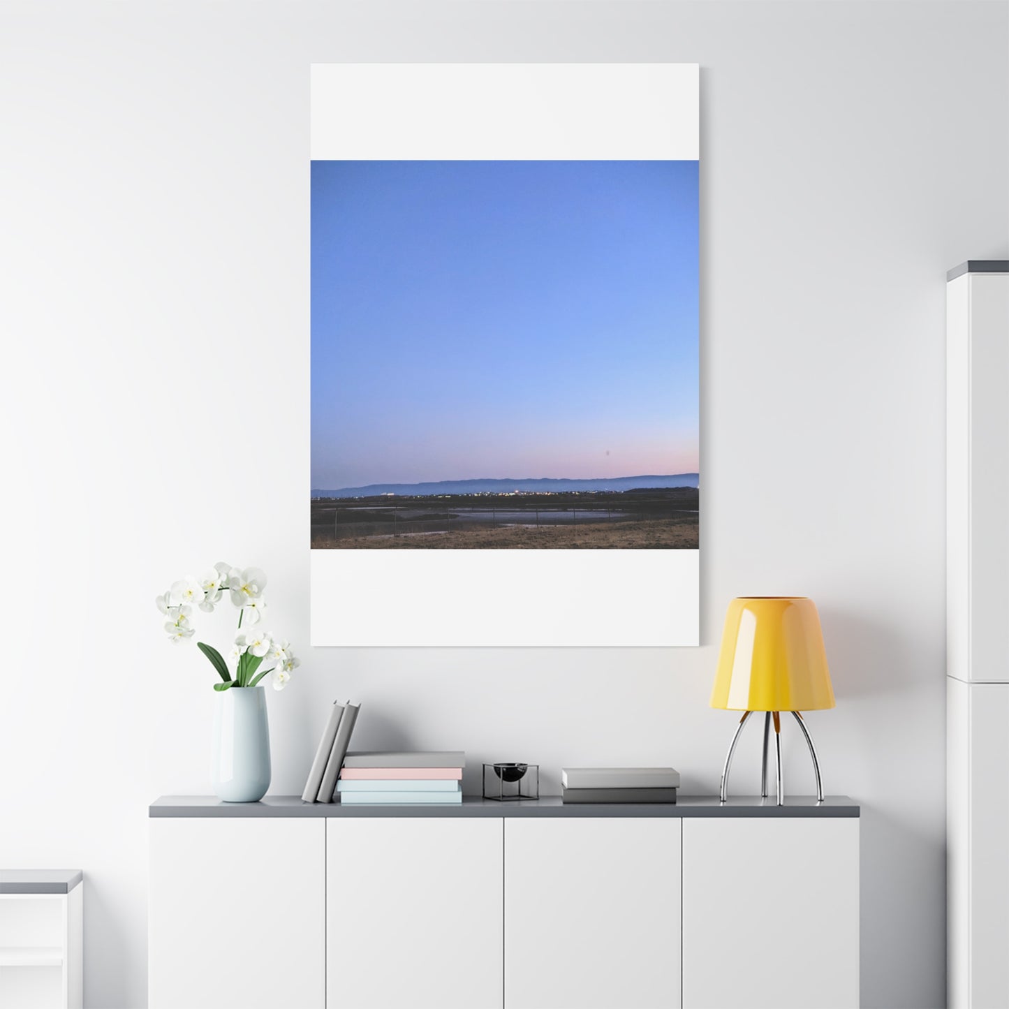Serene Blue Horizon Matte Canvas Print — Stretched Wall Art