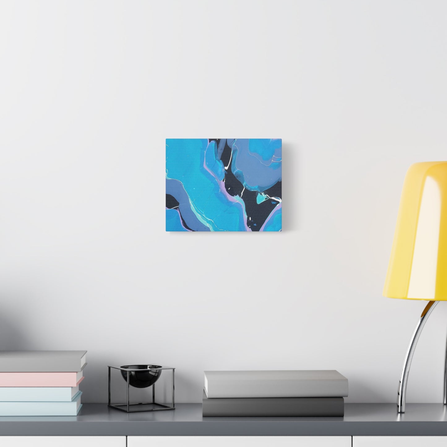 Abstract Blue Fluid Art Canvas Print — Matte Stretched Wall Art 1.25"