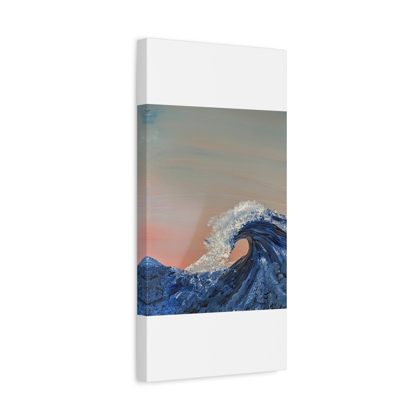 California_Coast - Ocean Wave Canvas Art — Blue Wave Seascape Matte Stretched Canvas