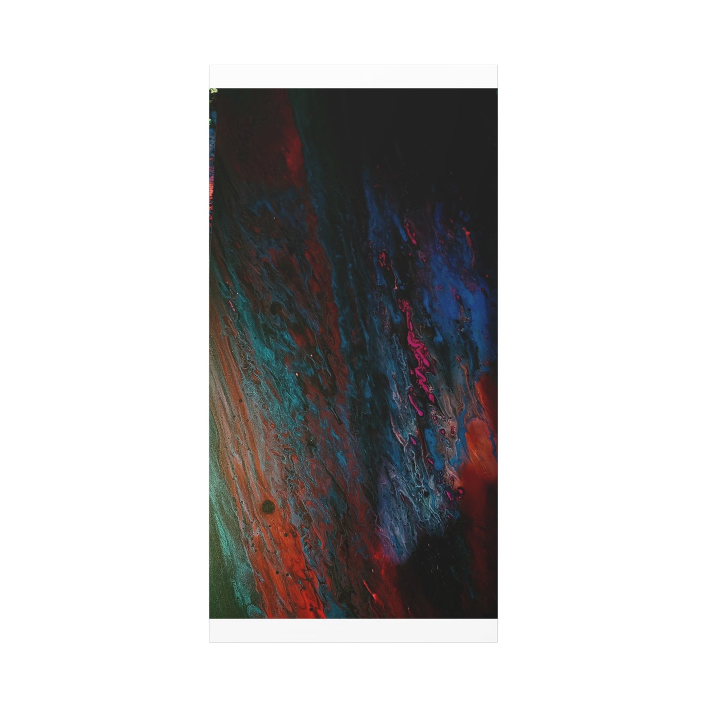 Abstract Fluid Art Canvas Wall Art - Jupiter pour — Vibrant Ocean Night Matte Stretched Canvas