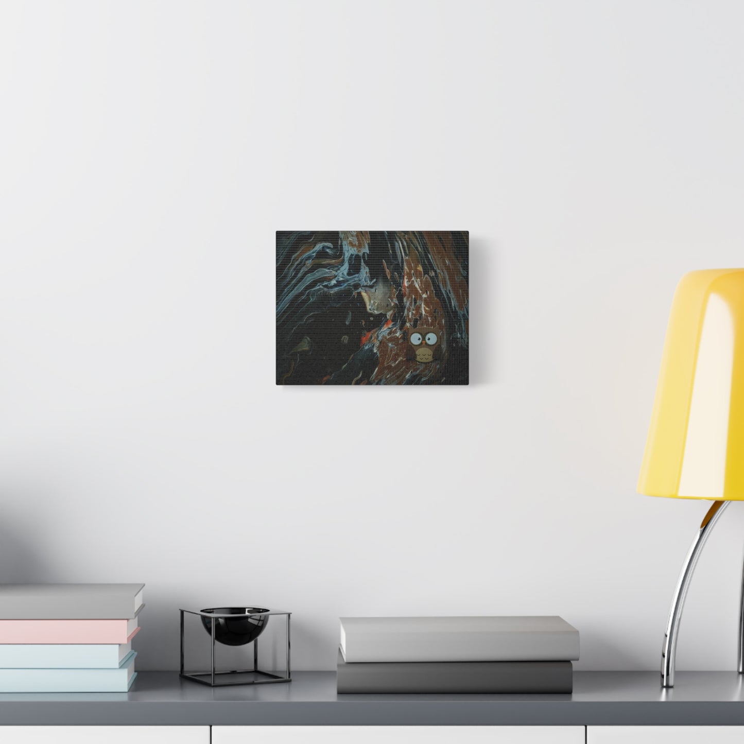 Abstract Swirl Owl Matte Canvas Print