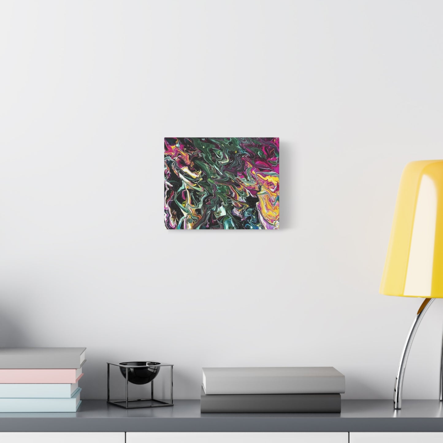 chaos in the garden - Abstract Fluid Art Matte Canvas Print - Colorful Swirl Wall Art