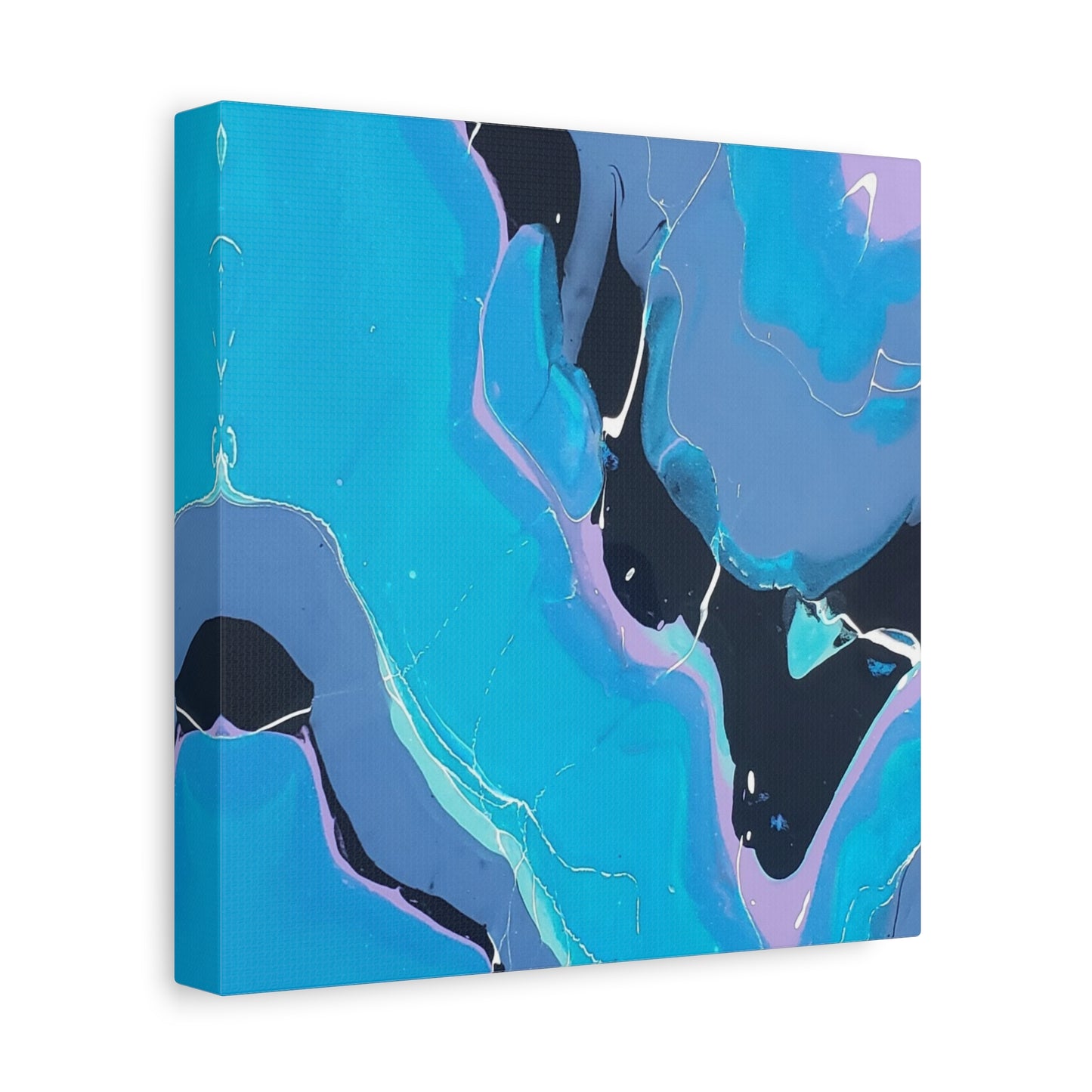 Abstract Blue Fluid Art Canvas Print — Matte Stretched Wall Art 1.25"