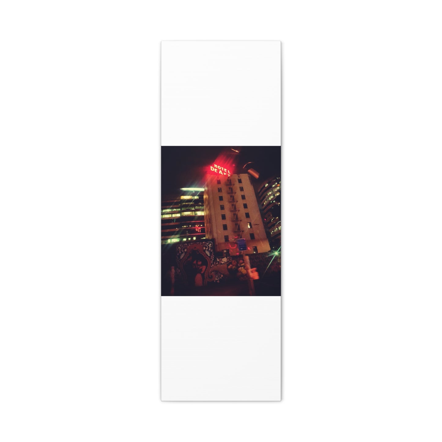 Hotel DeAnza - City Nightscape Canvas Print — Urban Street Art Building Matte Stretched 1.25"