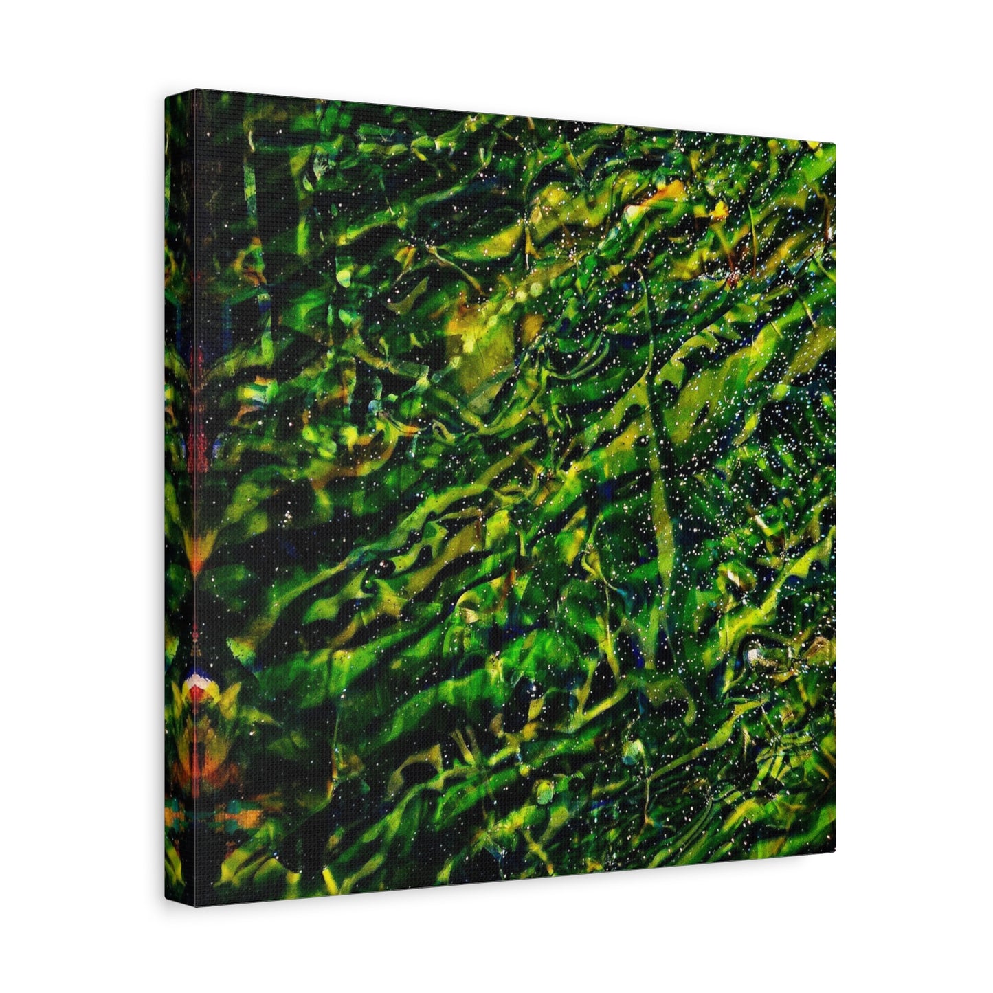 Confessions - Abstract Green Texture Canvas - Matte Stretched Wall Art