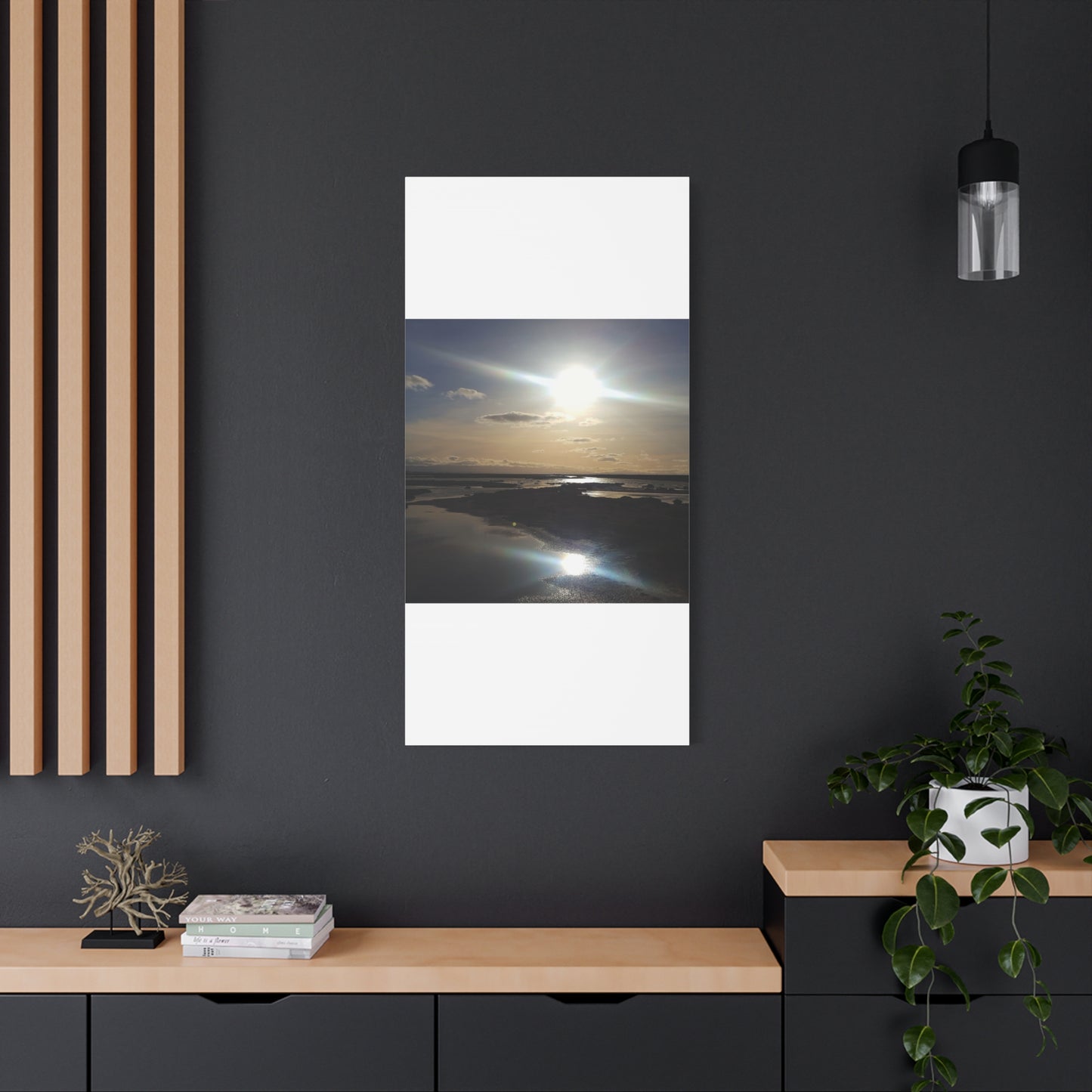 Sunlit Coastal Reflection (don edwards preserve)Canvas Print — Matte Stretched Wall Art