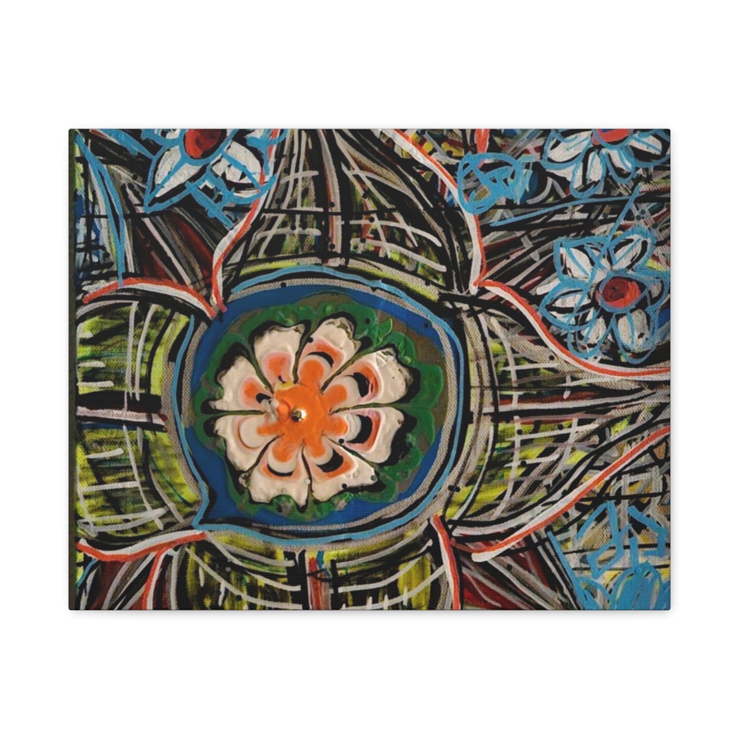 urban_gardening_02 - Abstract Floral Mandala Matte Canvas Print (Stretched 1.25")