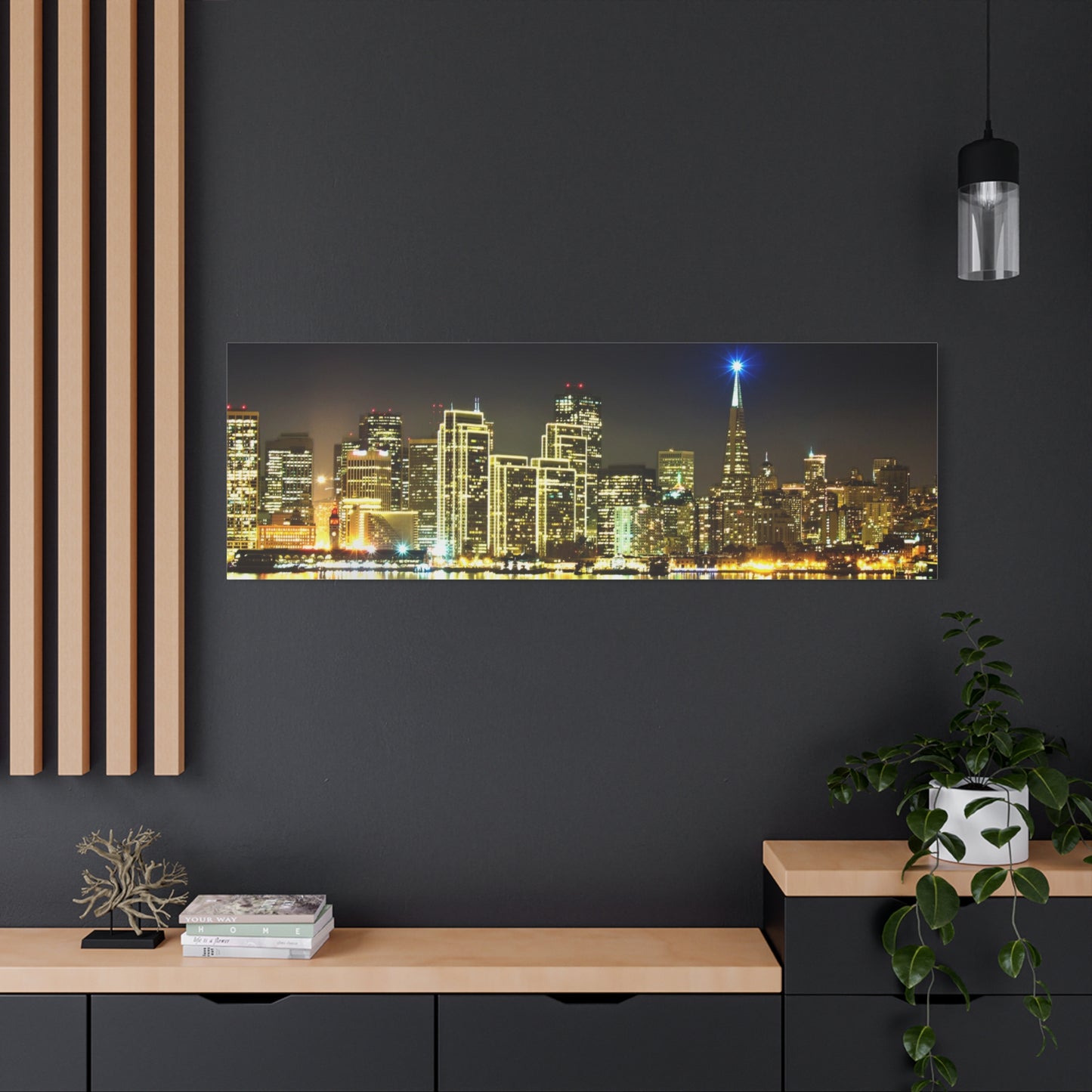 San Francisco Night Skyline Matte Canvas Print — Stretched 1.25"