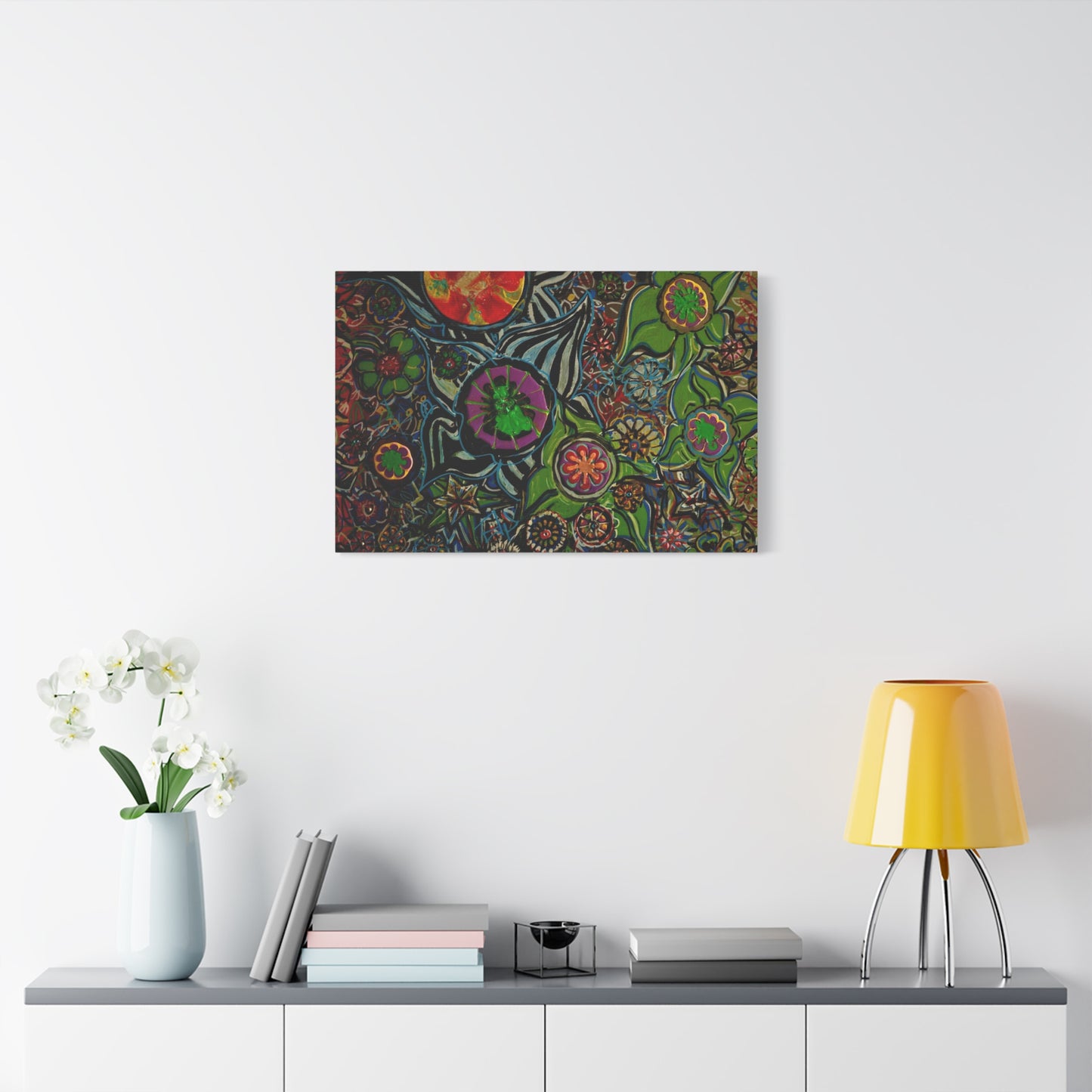 Urban_gardening-03 - Psychedelic Floral Canvas Print — Vibrant Abstract Garden Wall Art