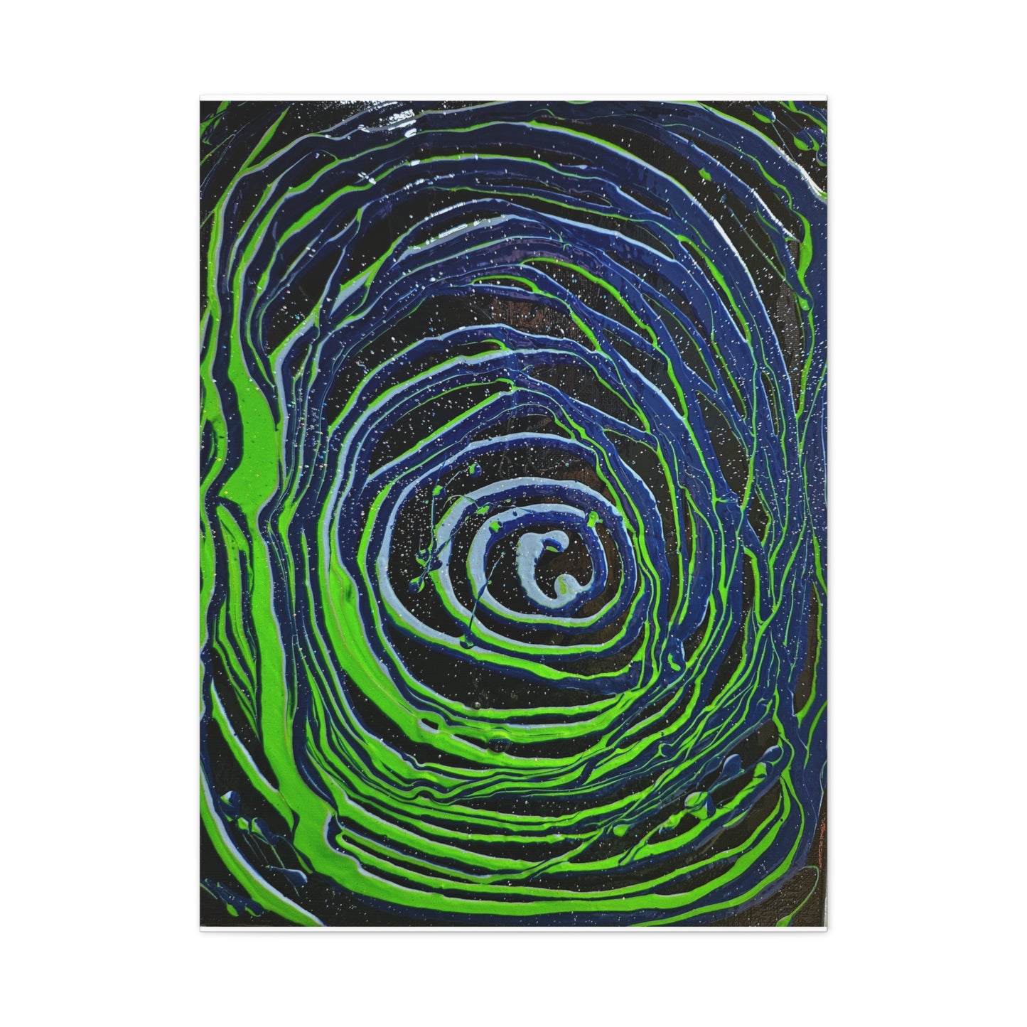 Abstract Green Swirl Matte Canvas Art — Stretched 1.25" Wall Décor