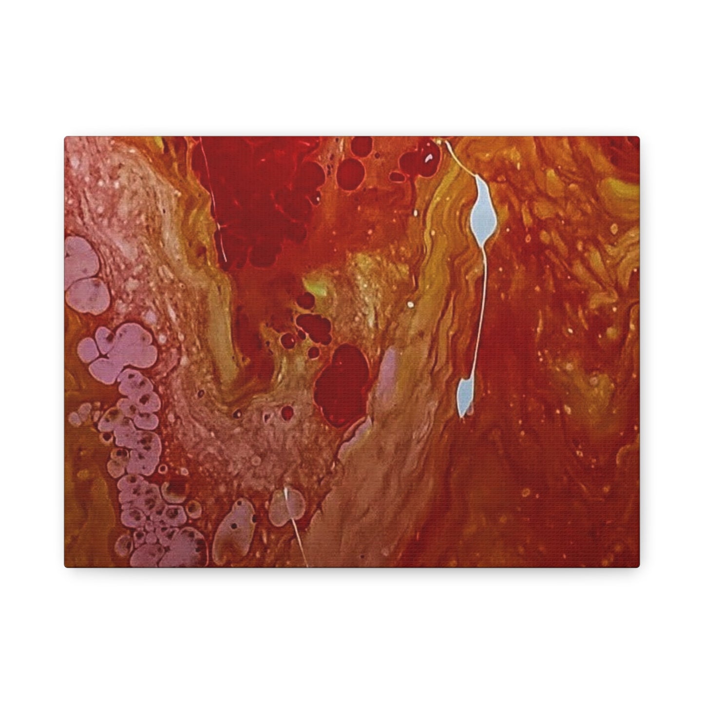 Abstract Red Fluid Art Canvas Print — Matte Stretched Wall Art