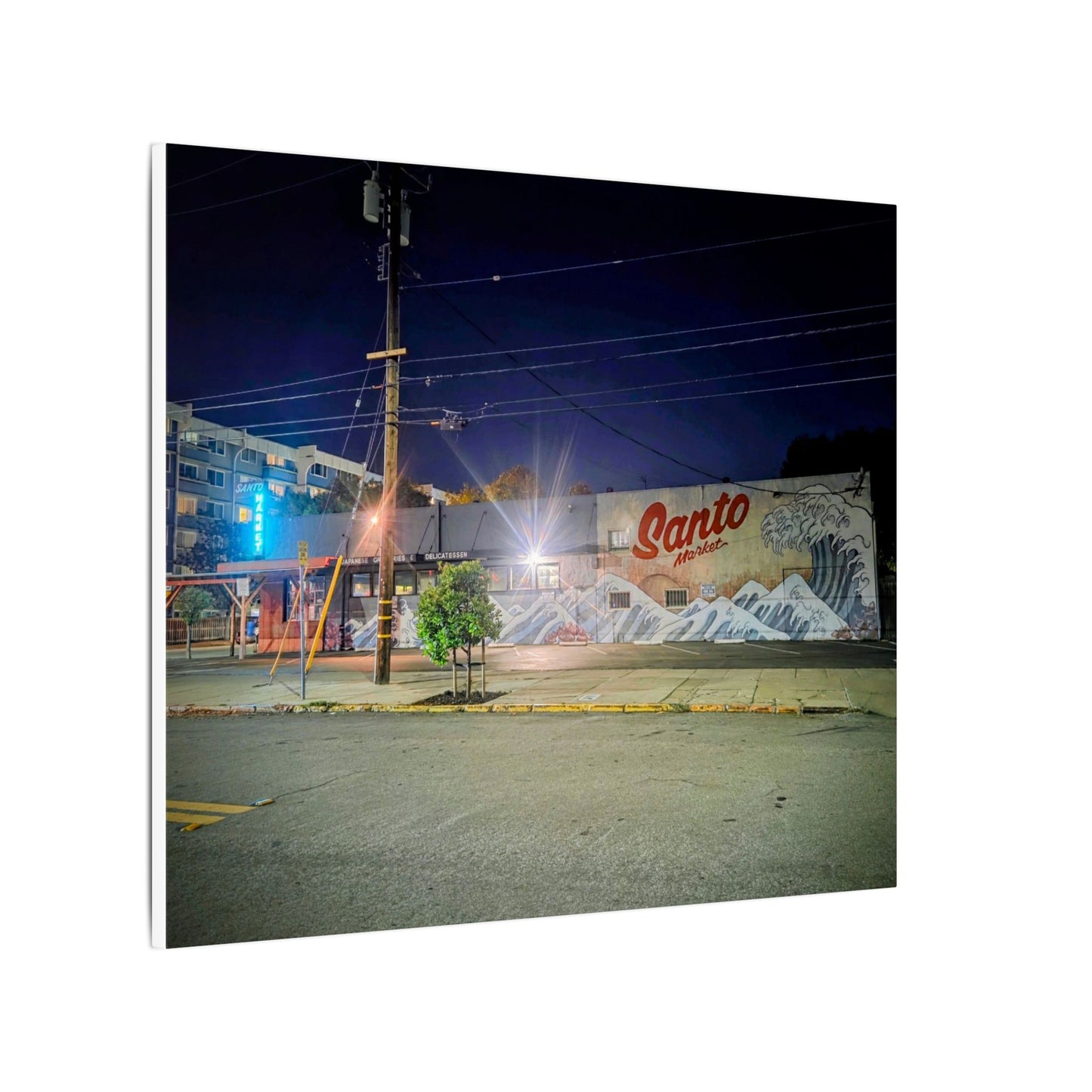 Santo Market Mural (7th&taylor)— Nighttime Urban Wall Art