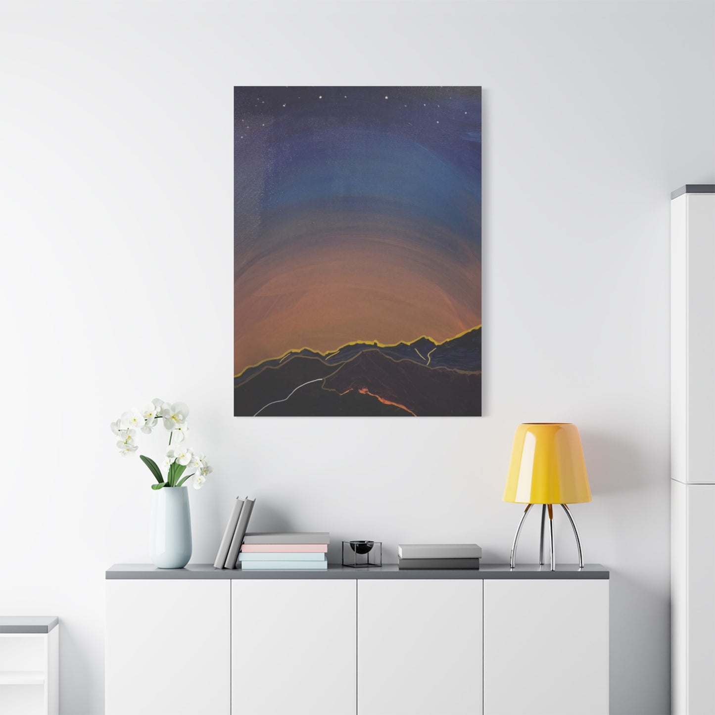 Sunset Mountain Canvas Wall Art - first light — Matte Stretched Landscape Print