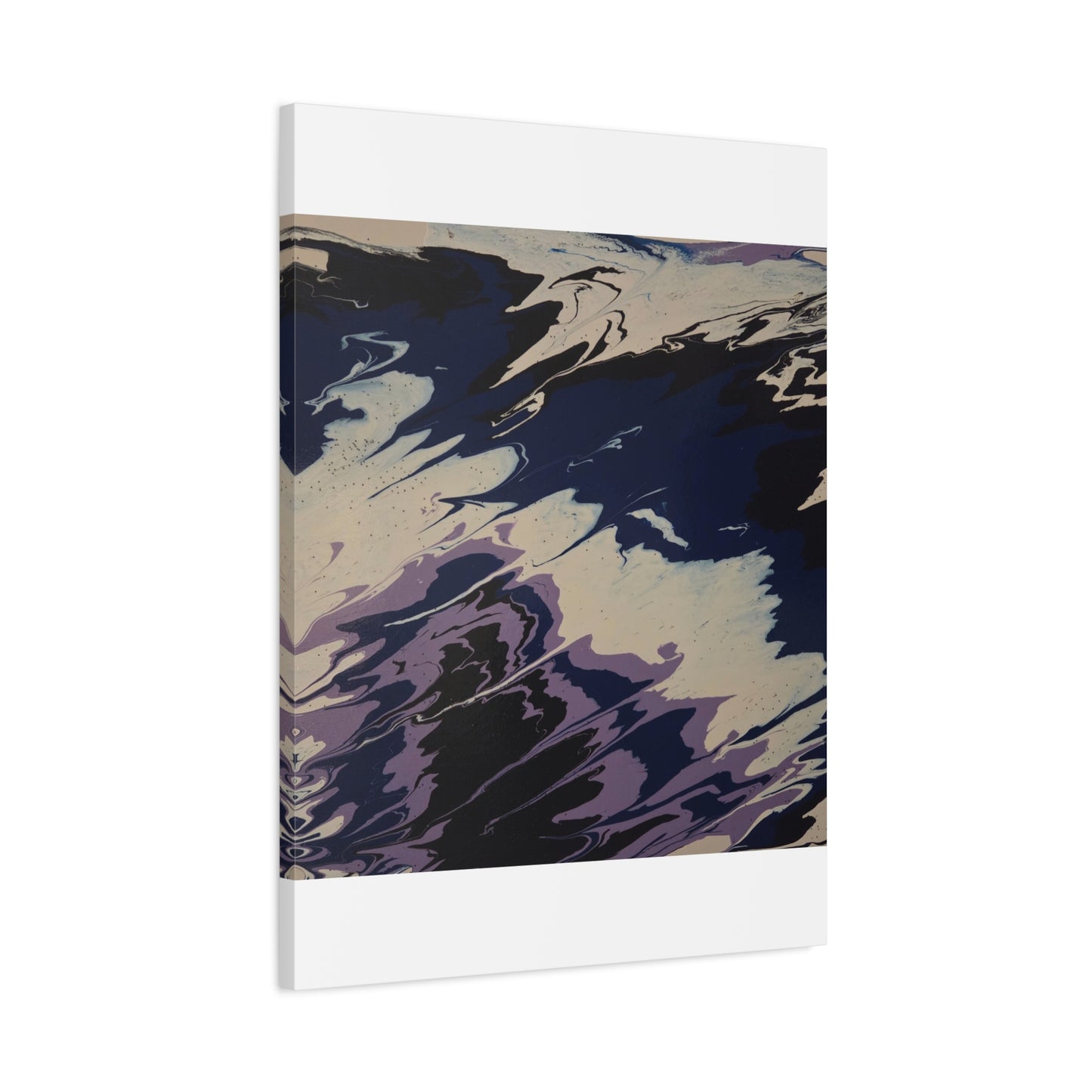 Abstract Navy & Lavender Wave Matte Stretched Canvas (1.25")