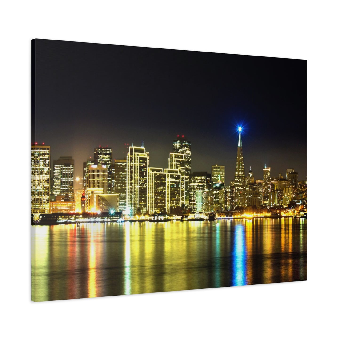 San Francisco Night Skyline Matte Canvas Print — Stretched 1.25"