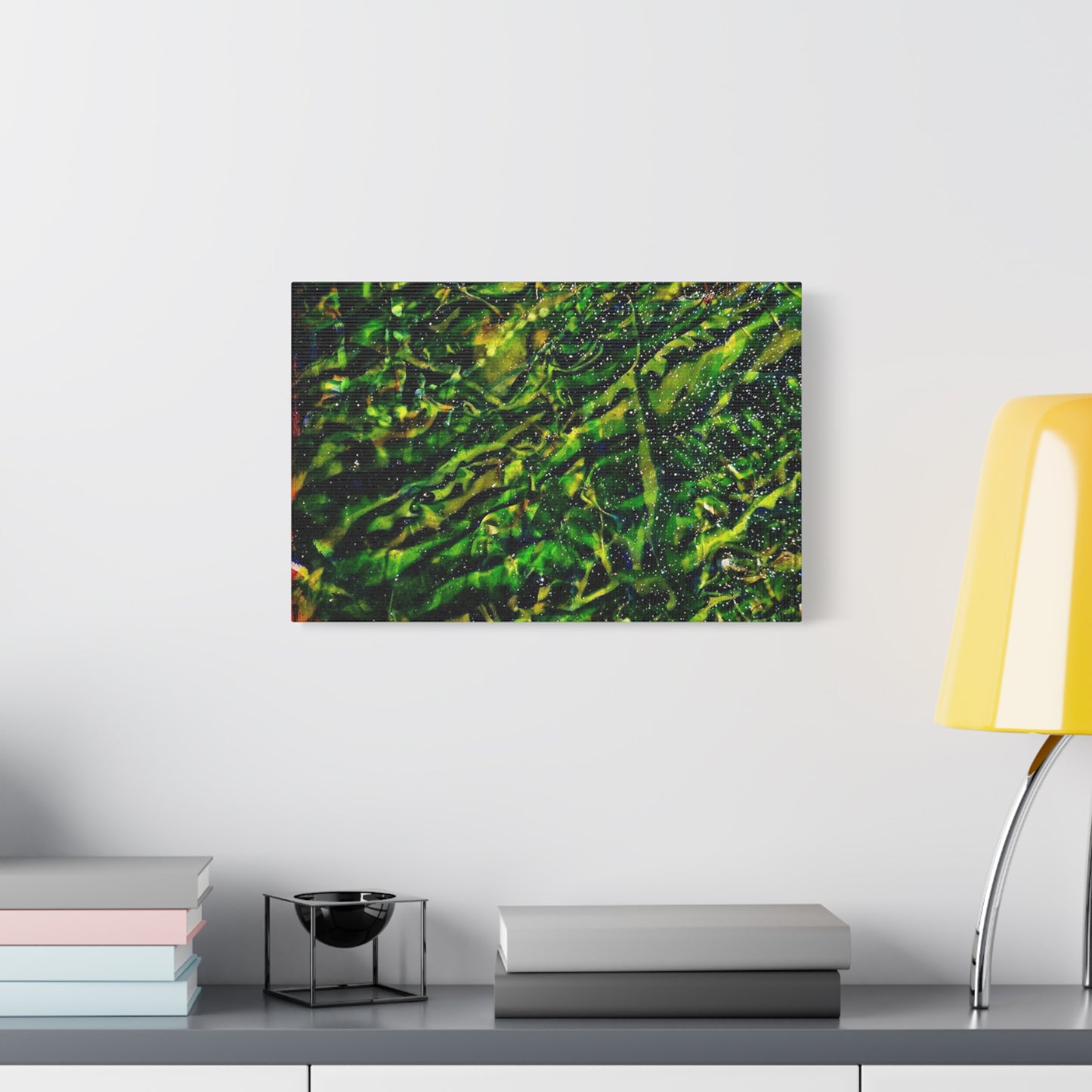 Confessions - Abstract Green Texture Canvas - Matte Stretched Wall Art
