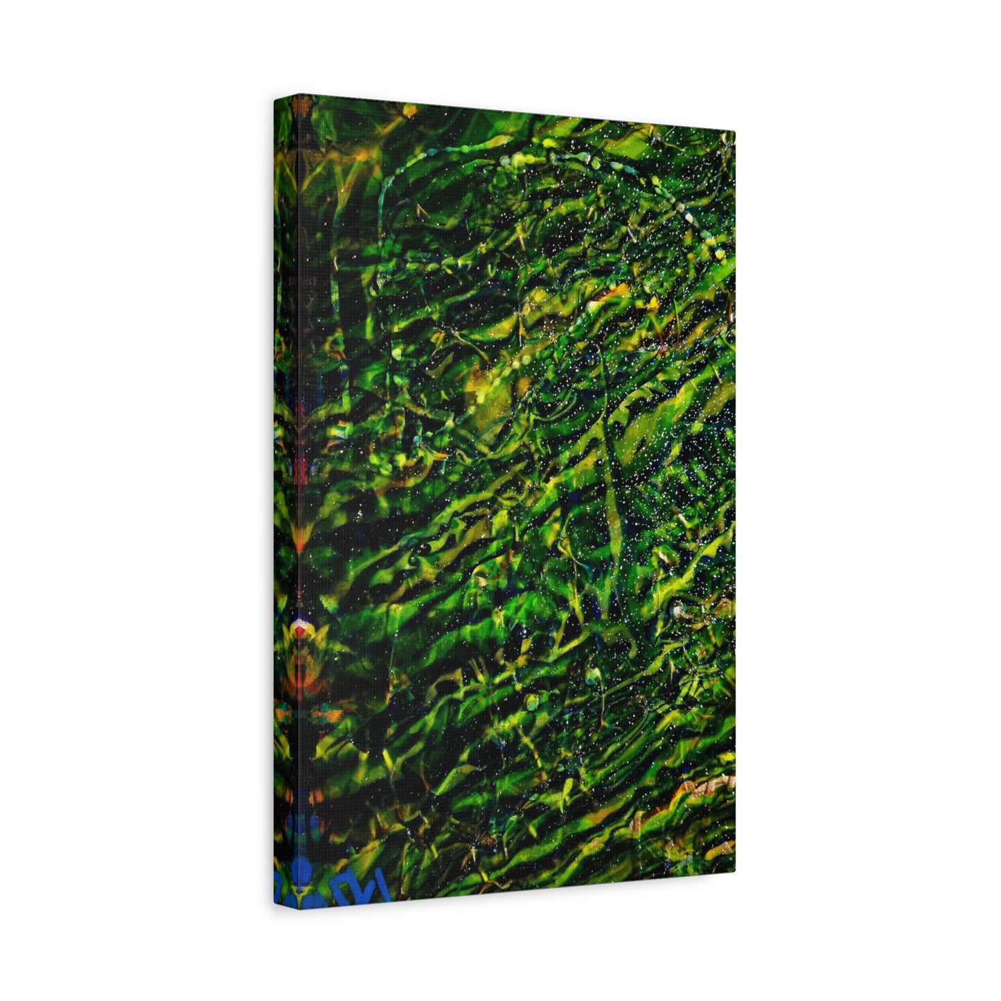 Confessions - Abstract Green Texture Canvas - Matte Stretched Wall Art