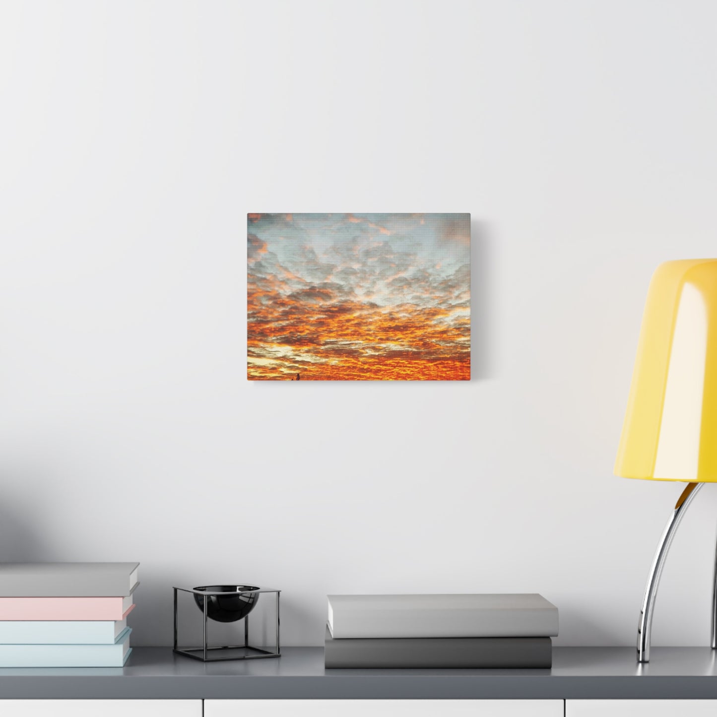 Sunset Sky Canvas Print — Orange Cloudscape Matte Stretched Wall Art