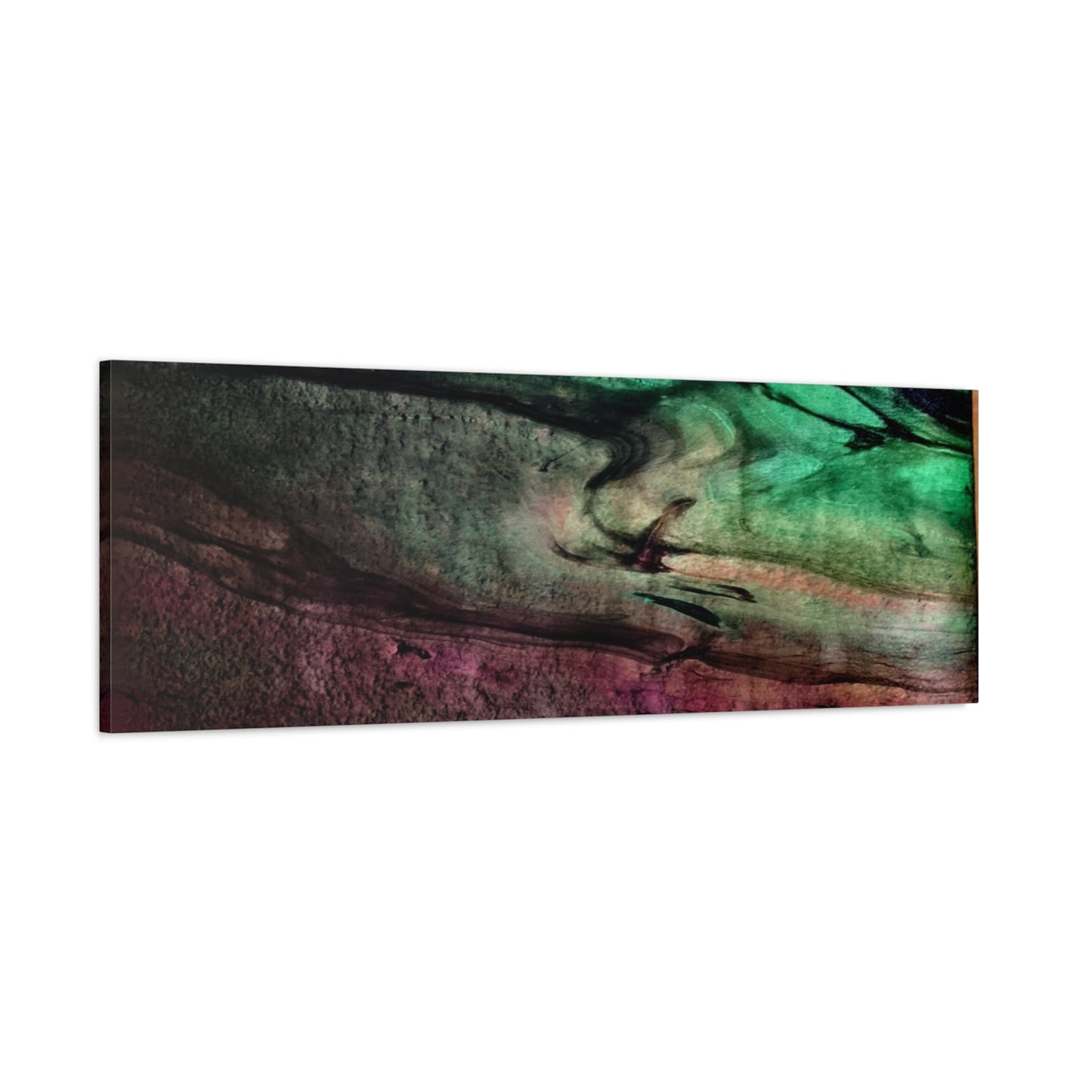 flame tempered pour - Abstract Teal & Magenta Canvas Wall Art — Matte Stretched 1.25"