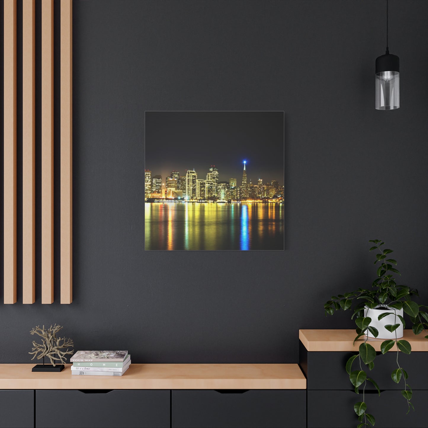 San Francisco Night Skyline Matte Canvas Print — Stretched 1.25"