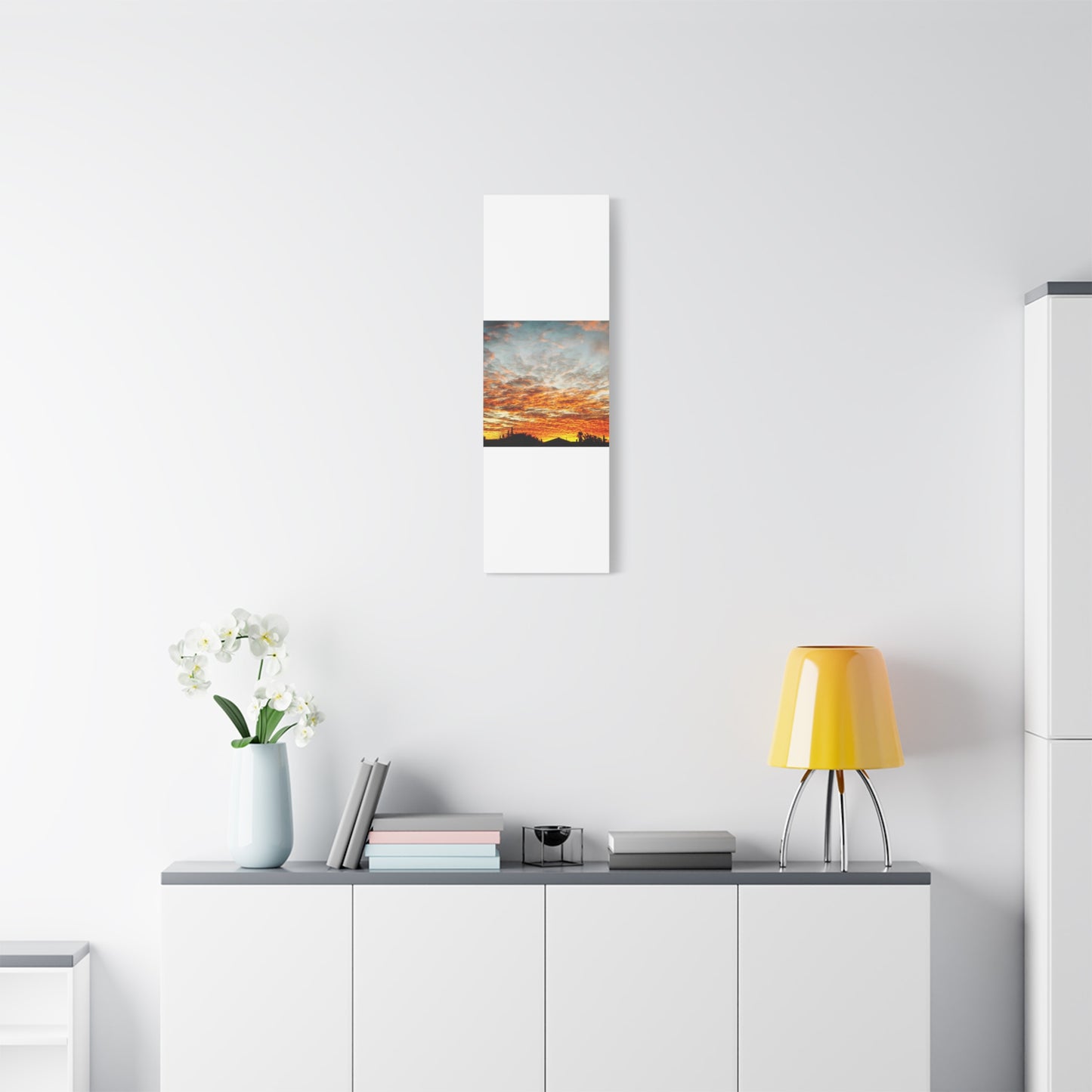 Sunset Sky Canvas Print — Orange Cloudscape Matte Stretched Wall Art