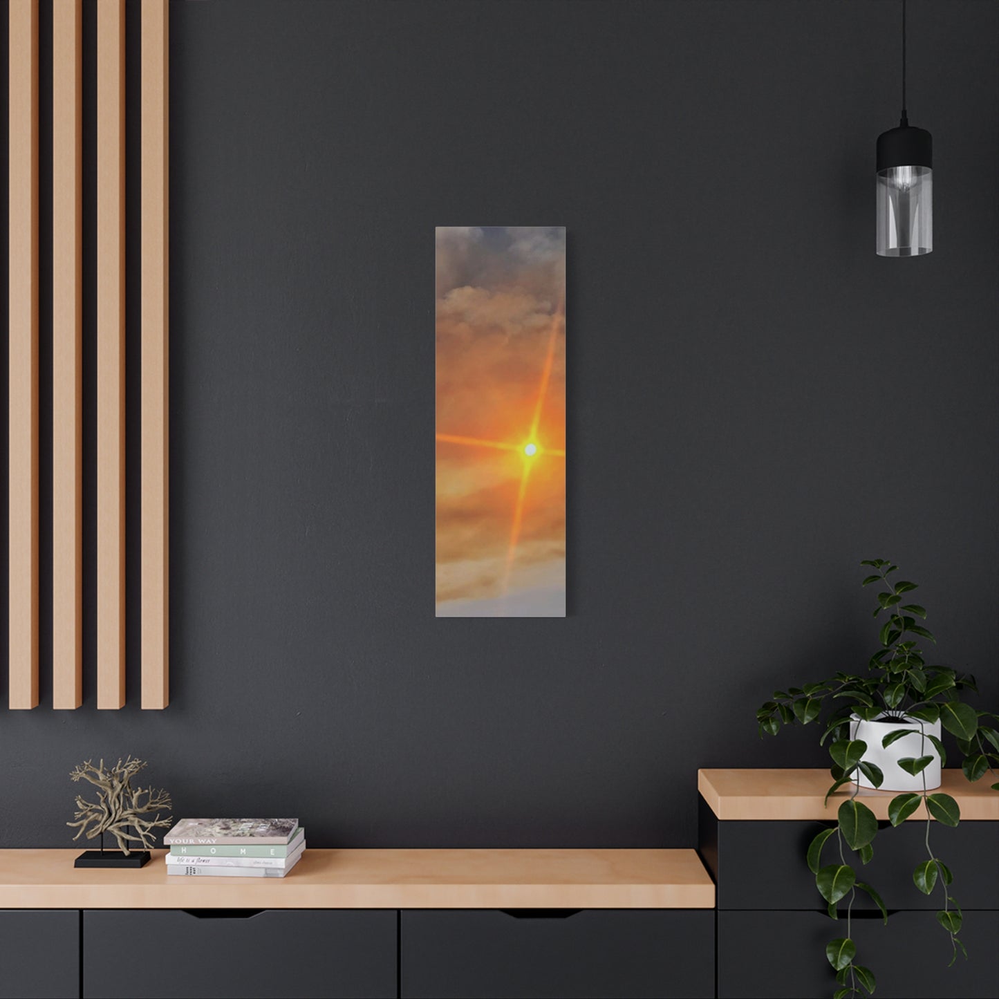 Sunburst Sunset Canvas Print — Warm Abstract Wall Art