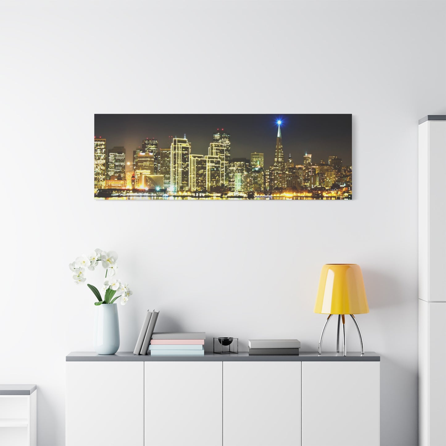 San Francisco Night Skyline Matte Canvas Print — Stretched 1.25"