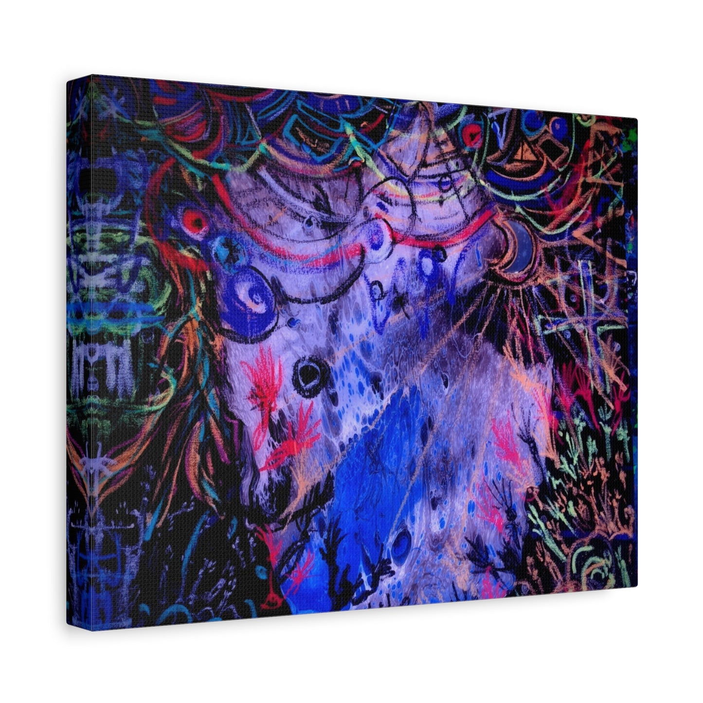 soul_extractions - Abstract Neon Canvas Art - Vibrant Psychedelic Wall Decor