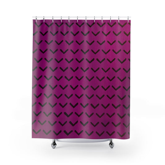 Purple Chevron Shower Curtain – Bold Geometric Bathroom Decor
