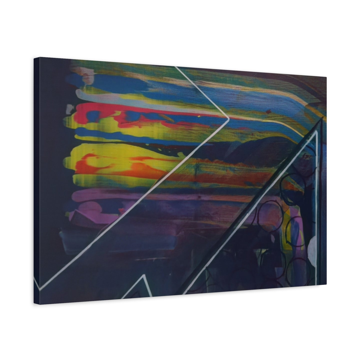Abstract Geometric Canvas Art - 2025 astronomy – Colorful Drip Triangle Stretched Canvas