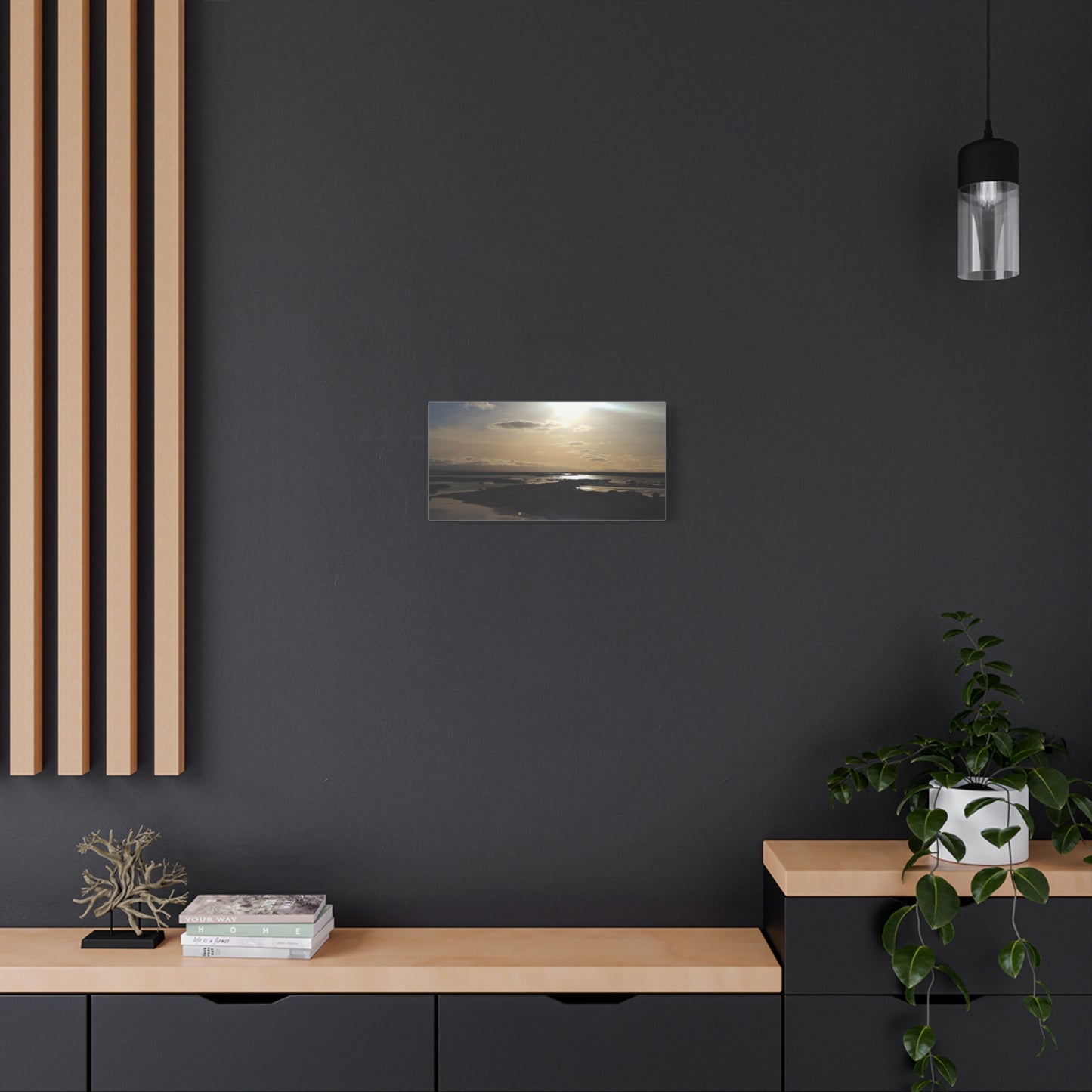 Sunlit Coastal Reflection (don edwards preserve)Canvas Print — Matte Stretched Wall Art
