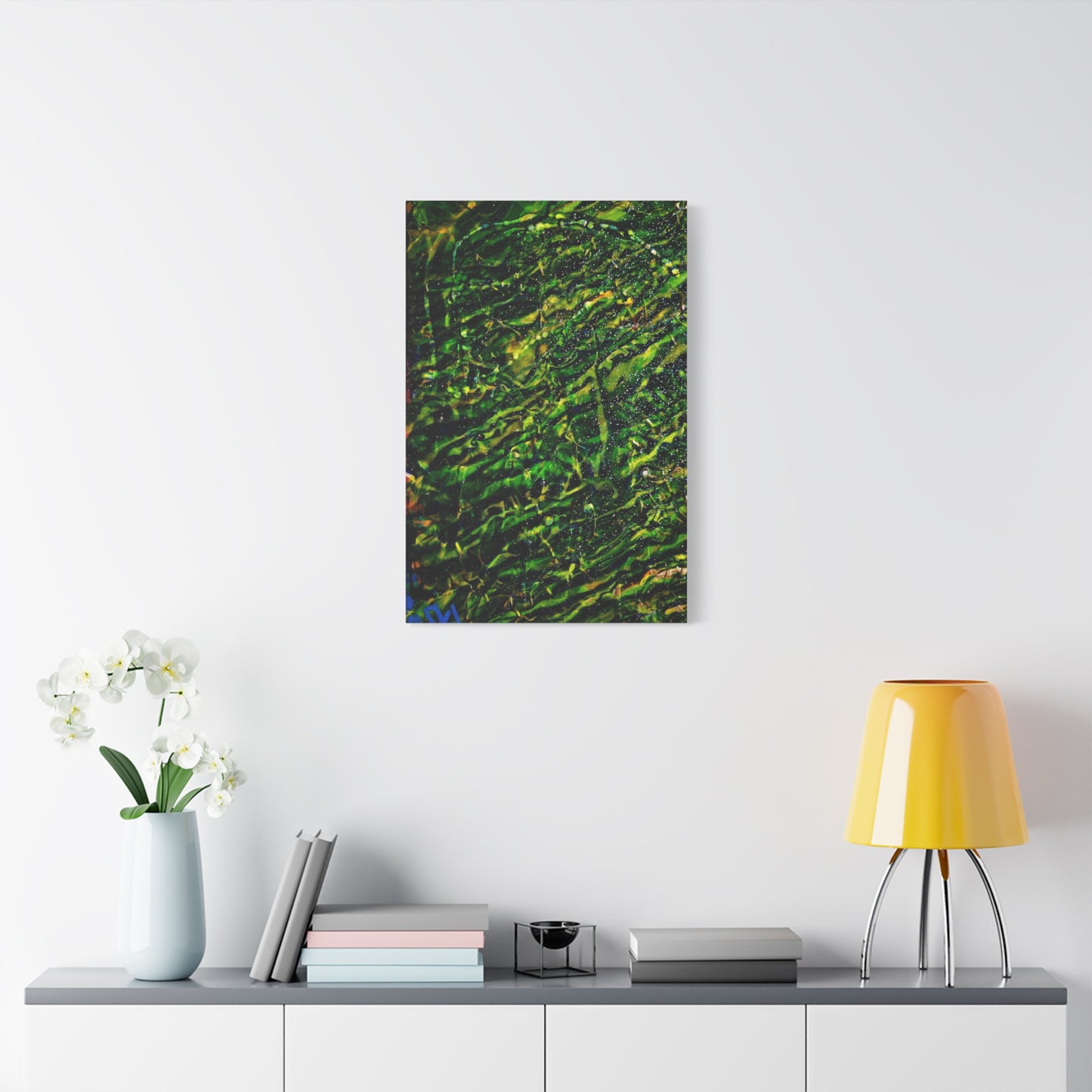 Confessions - Abstract Green Texture Canvas - Matte Stretched Wall Art