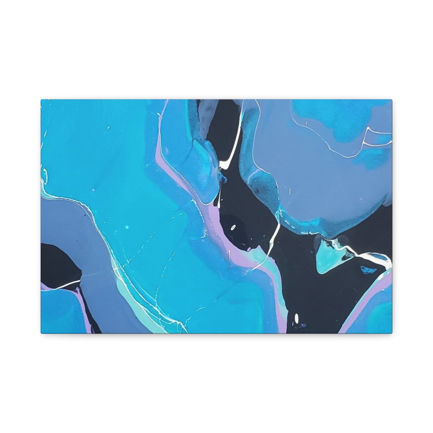 Abstract Blue Fluid Art Canvas Print — Matte Stretched Wall Art 1.25"