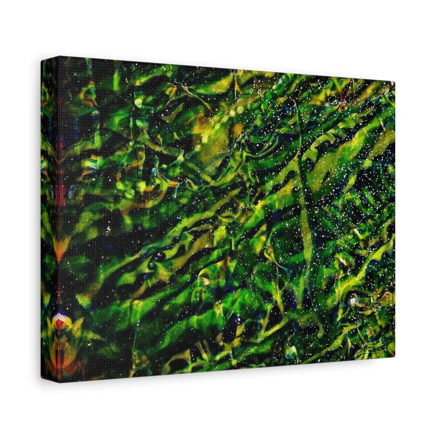Confessions - Abstract Green Texture Canvas - Matte Stretched Wall Art