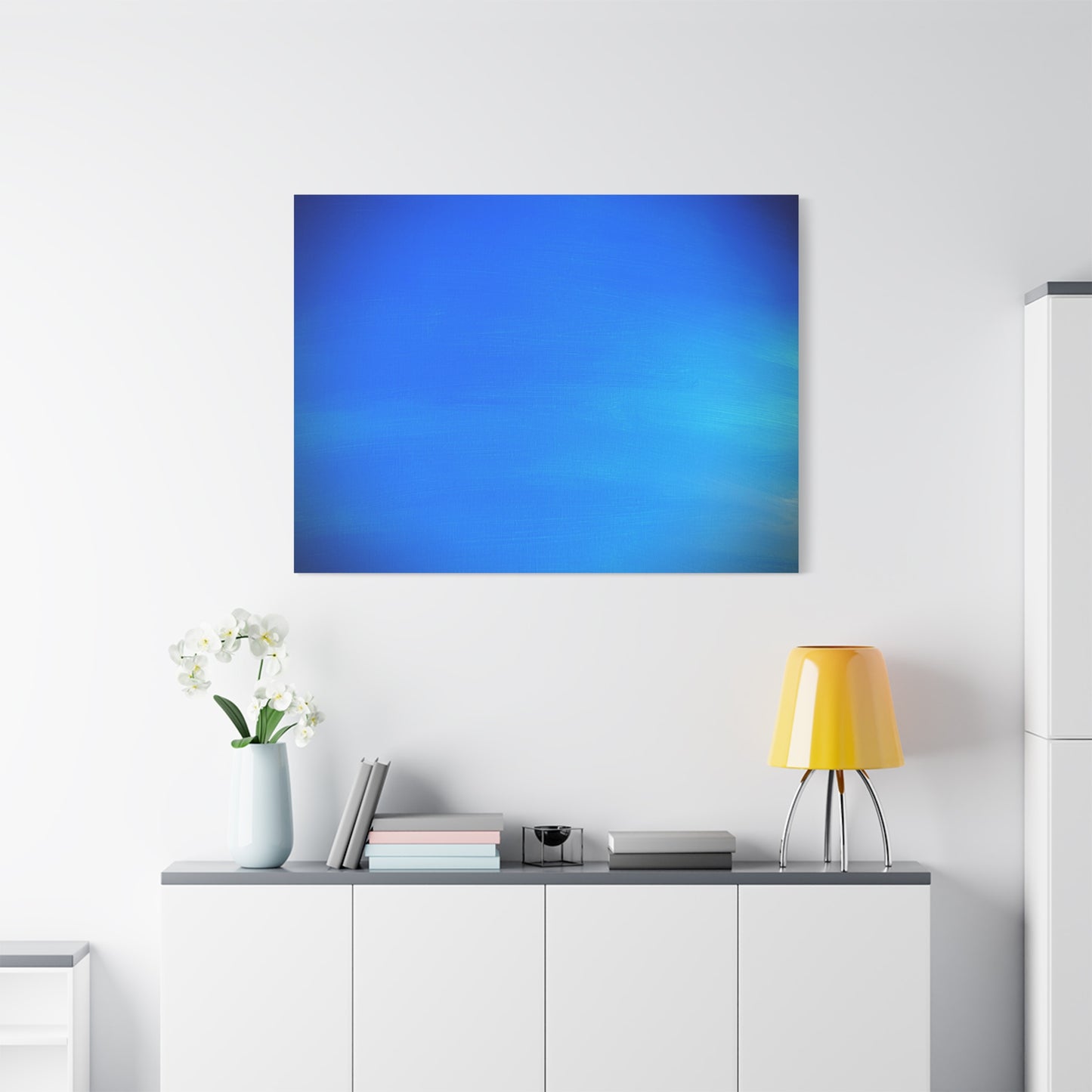 Blue Burst - Gradient Matte Canvas Print — Abstract Ocean Wall Art, Stretched 1.25"