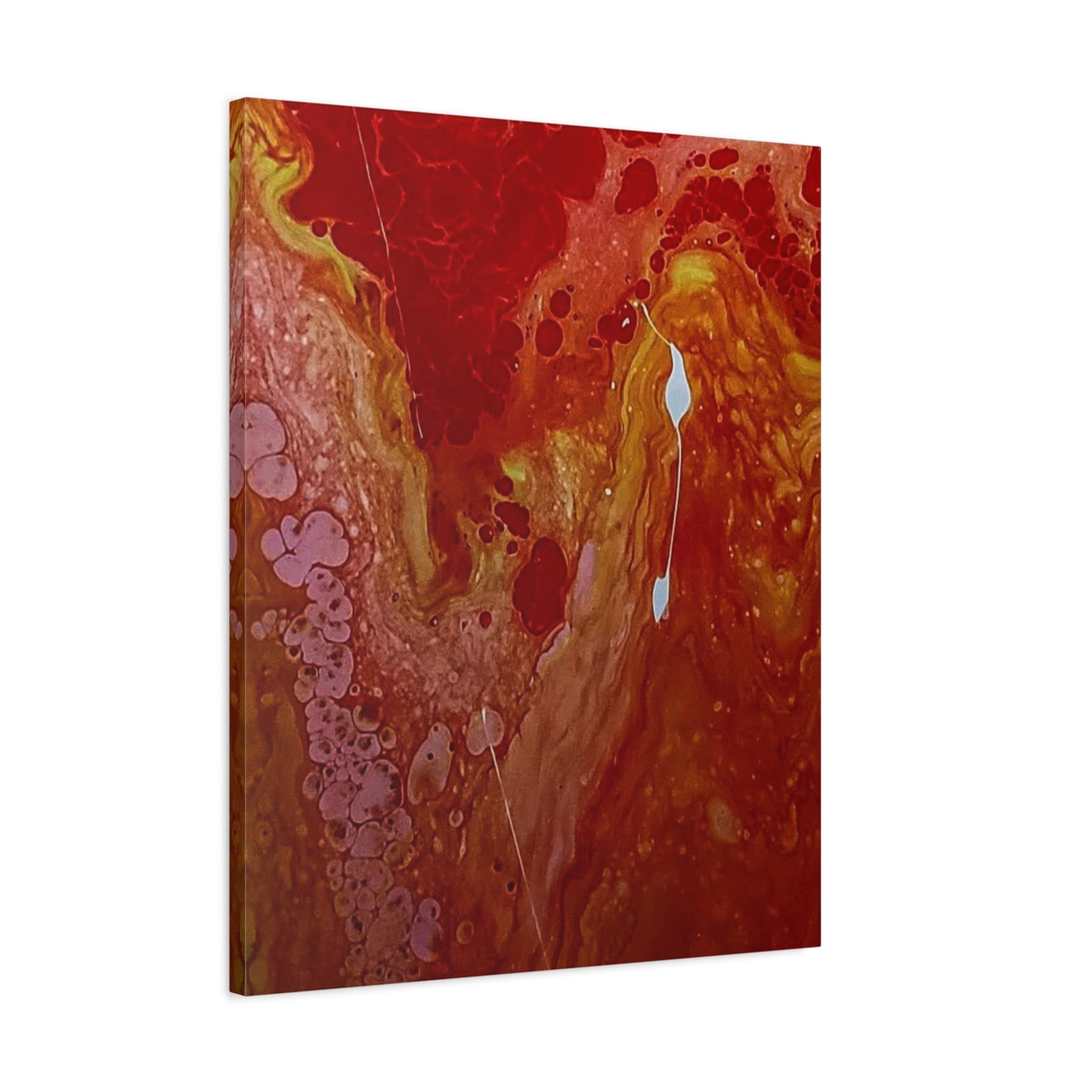 Abstract Red Fluid Art Canvas Print — Matte Stretched Wall Art
