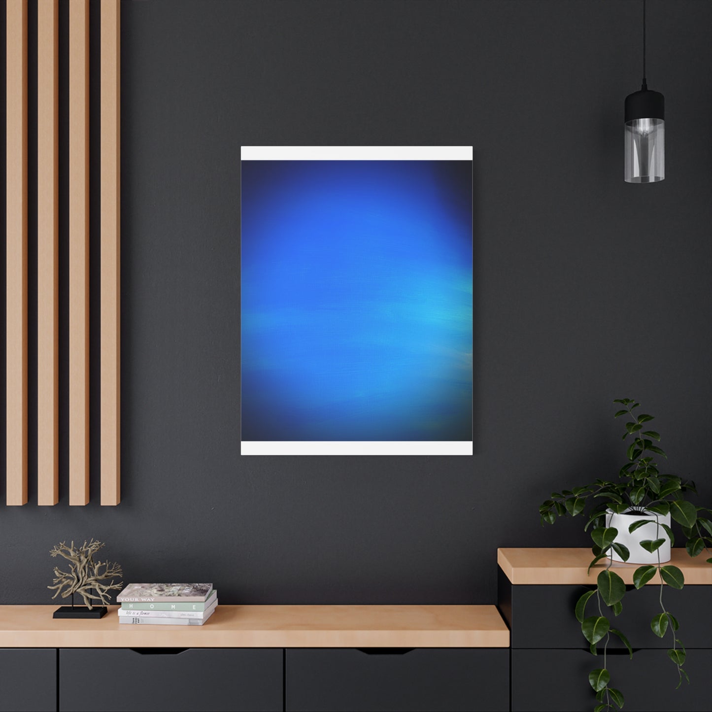 Blue Burst - Gradient Matte Canvas Print — Abstract Ocean Wall Art, Stretched 1.25"