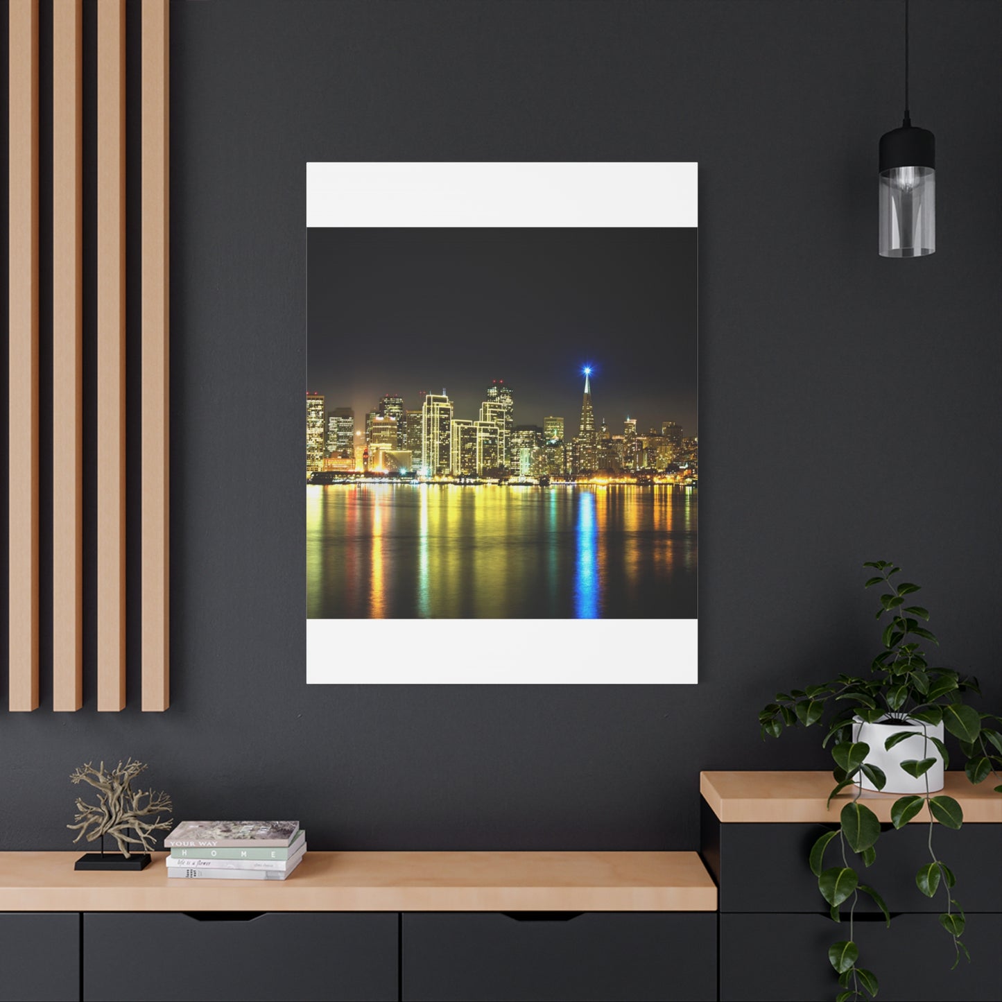 San Francisco Night Skyline Matte Canvas Print — Stretched 1.25"