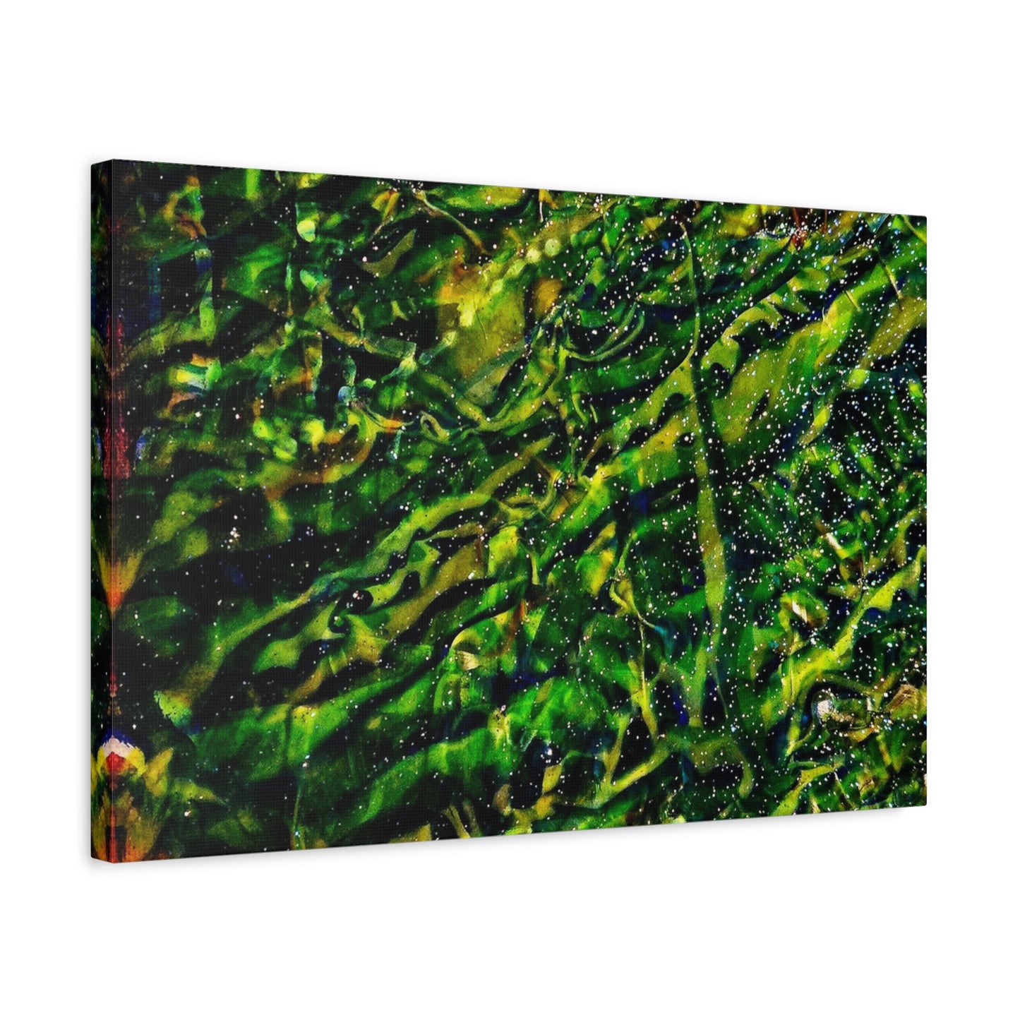Confessions - Abstract Green Texture Canvas - Matte Stretched Wall Art