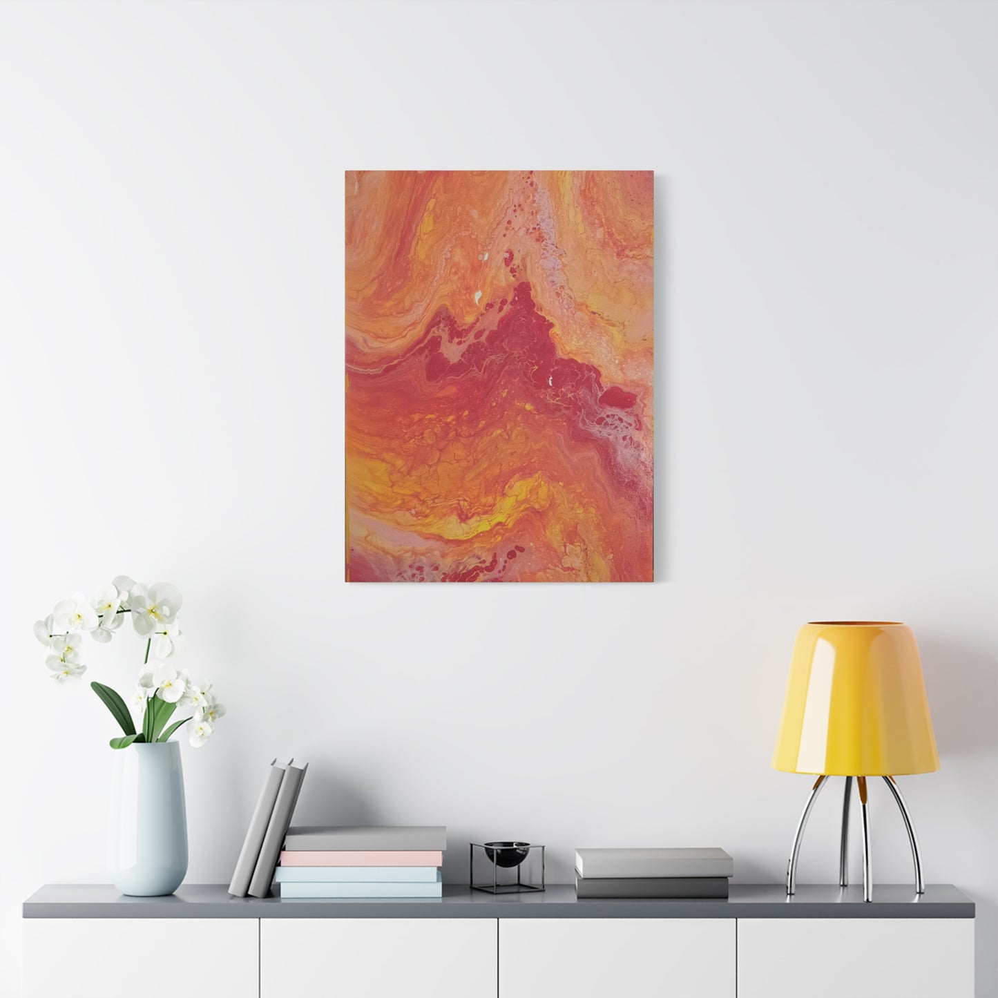 Abstract Pepto Popured - Sunset Swirl Matte Canvas Art - Stretched 1.25"