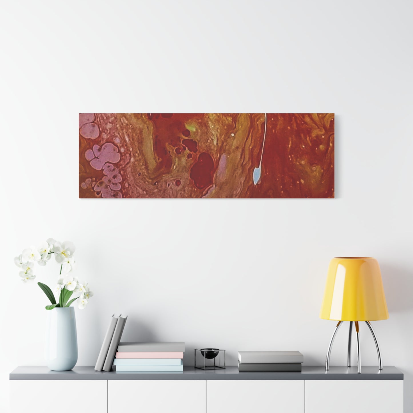 Abstract Red Fluid Art Canvas Print — Matte Stretched Wall Art