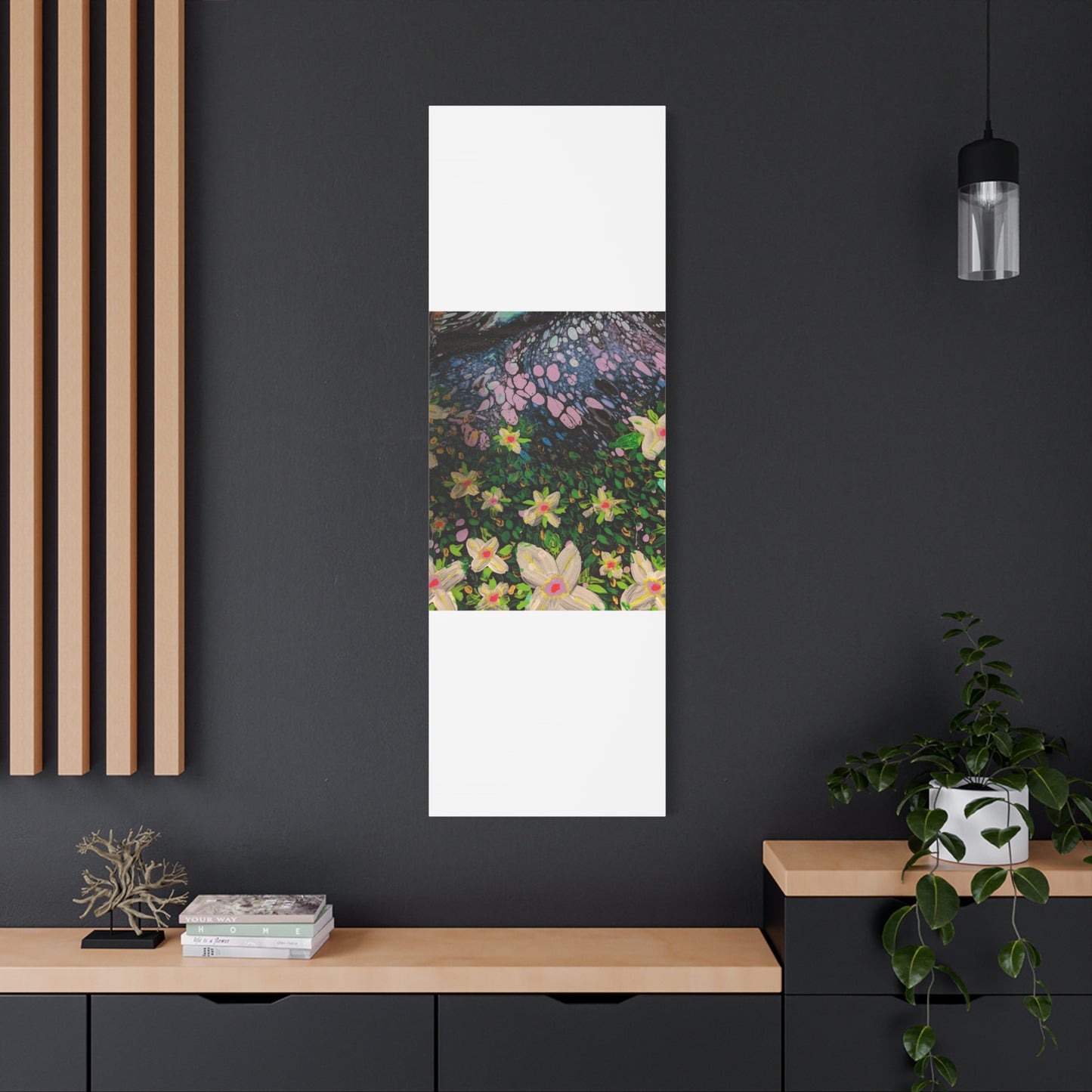 Floetrol&Flowers - Night Pour Garden Matte Canvas Print — Stretched Wall Art