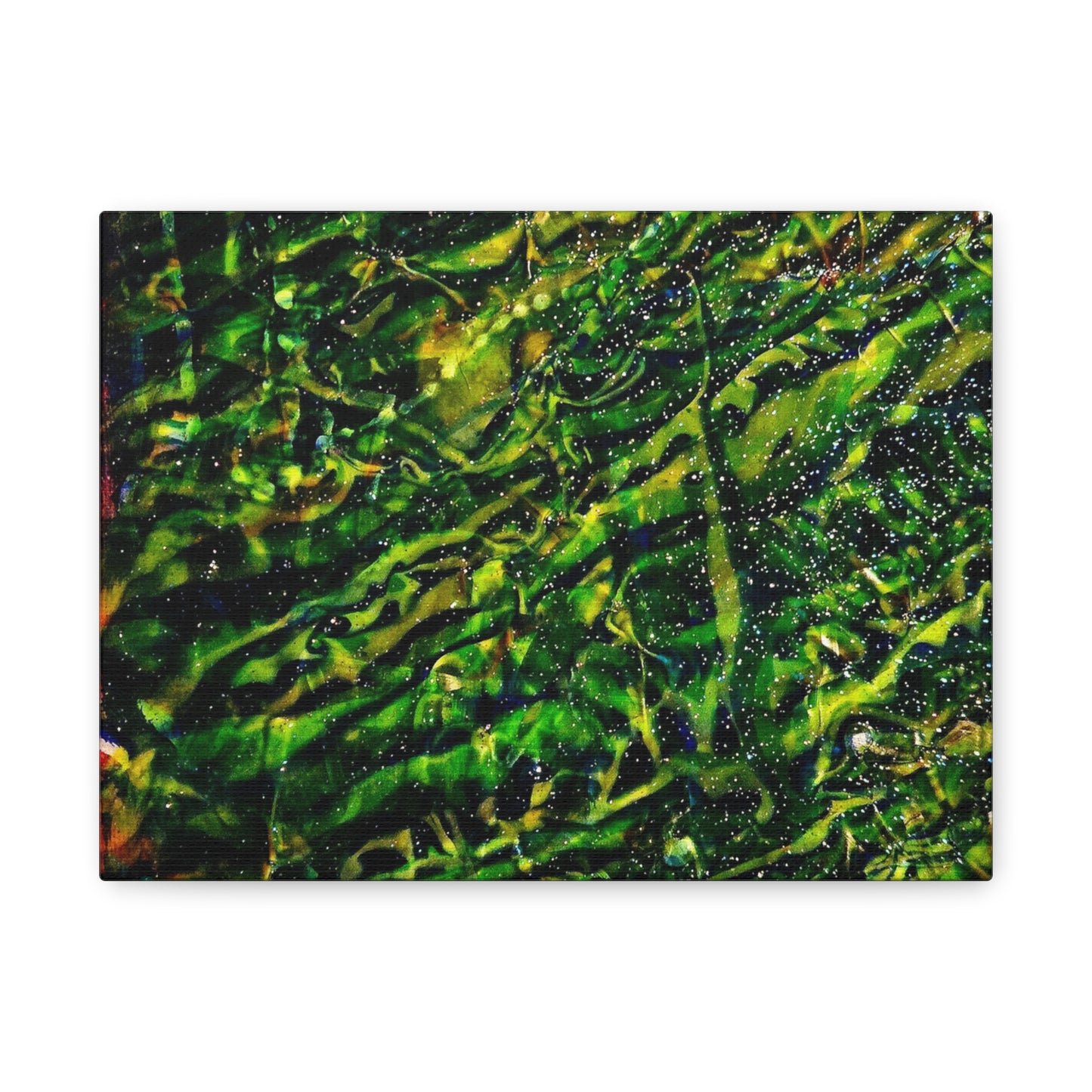 Confessions - Abstract Green Texture Canvas - Matte Stretched Wall Art
