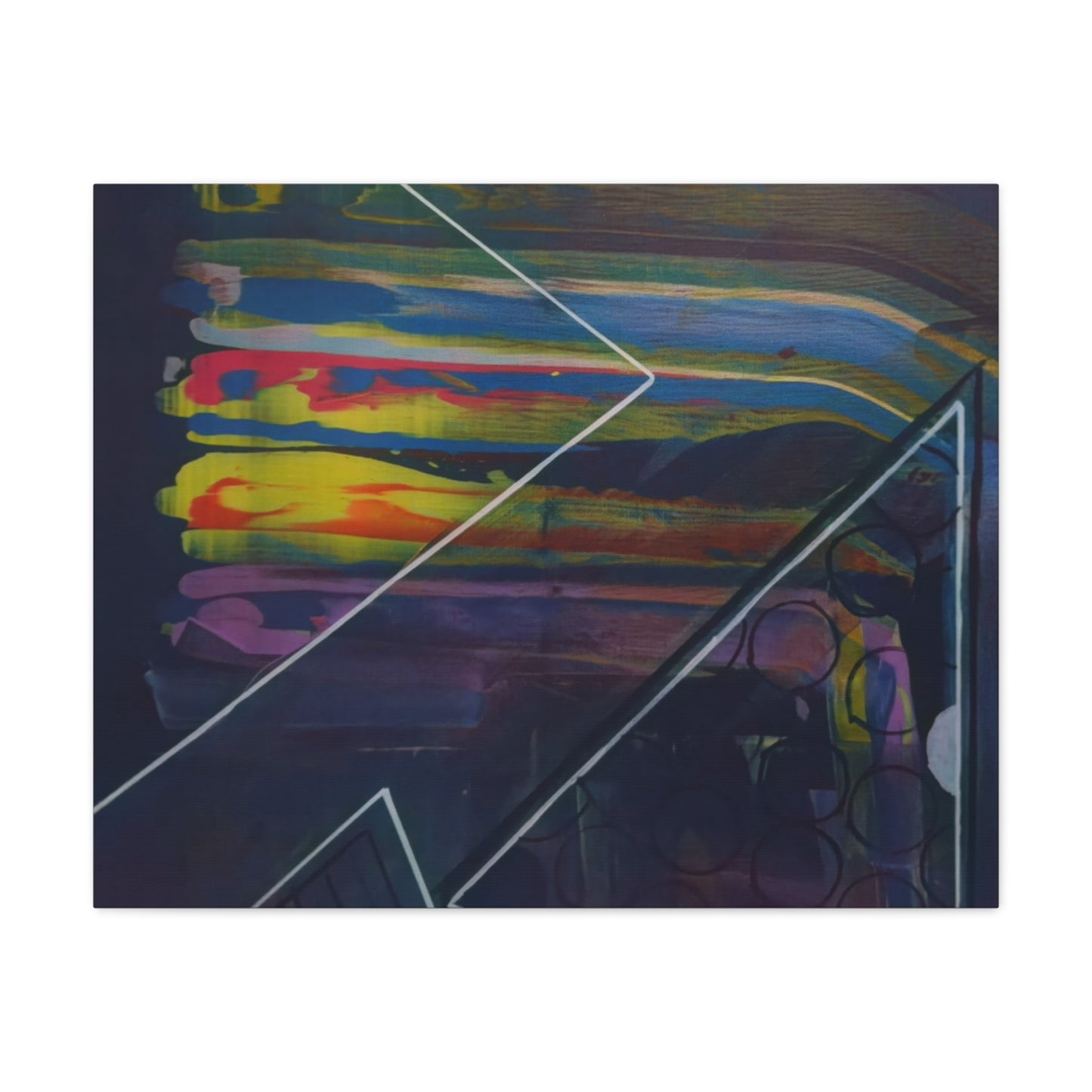 Abstract Geometric Canvas Art - 2025 astronomy – Colorful Drip Triangle Stretched Canvas