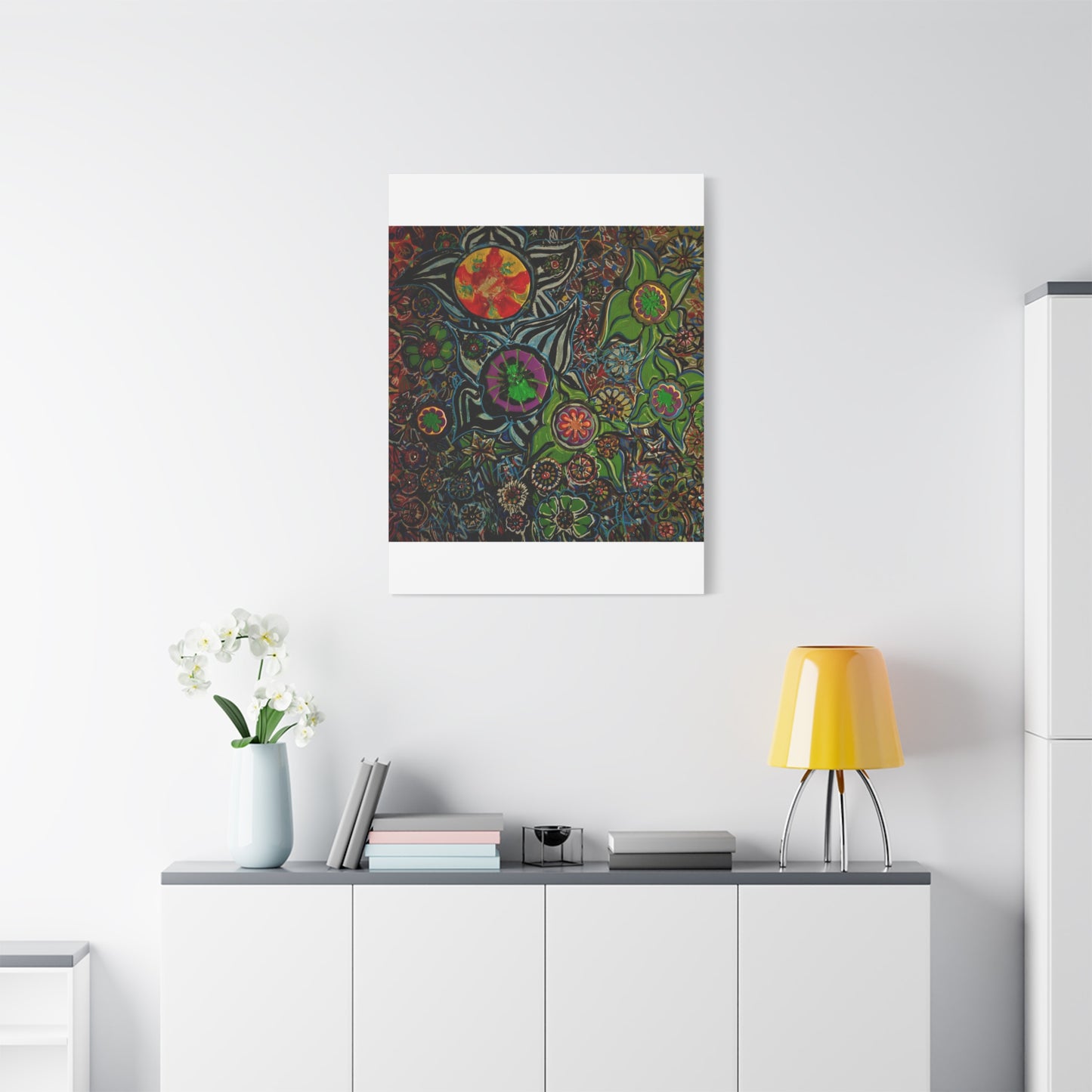 Urban_gardening-03 - Psychedelic Floral Canvas Print — Vibrant Abstract Garden Wall Art