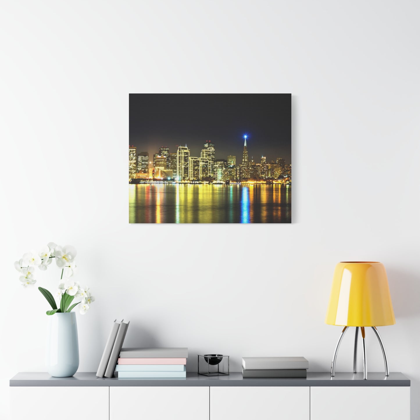 San Francisco Night Skyline Matte Canvas Print — Stretched 1.25"