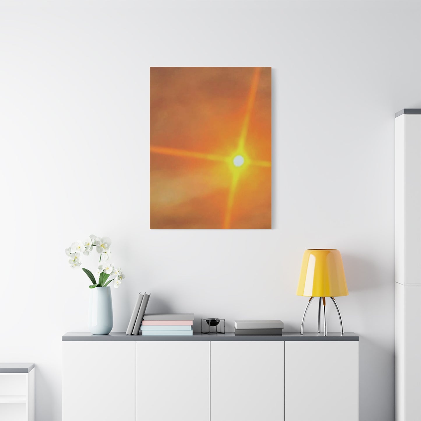 Sunburst Sunset Canvas Print — Warm Abstract Wall Art