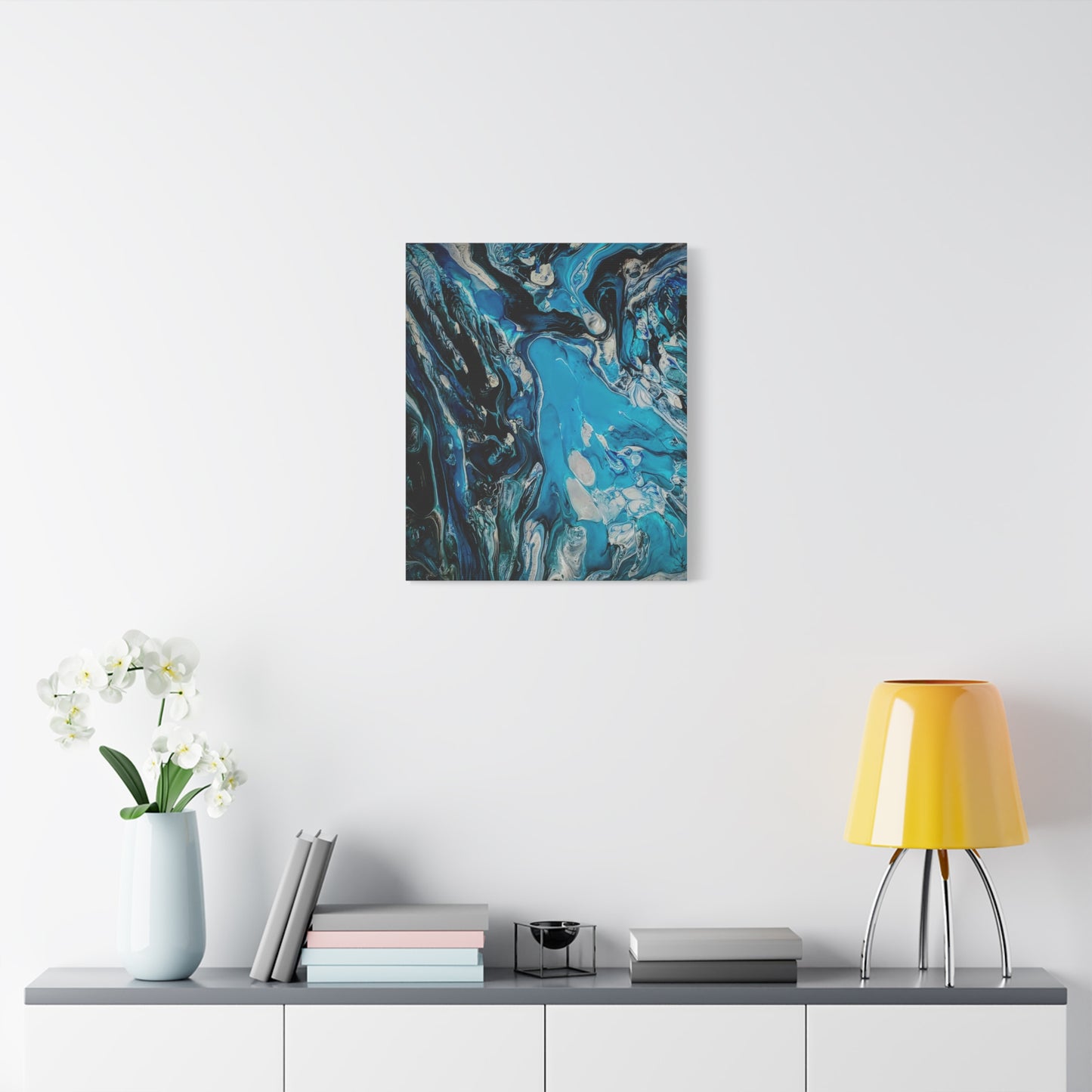 Blue Ocean Abstract Matte Canvas Print — Stretched Wall Art