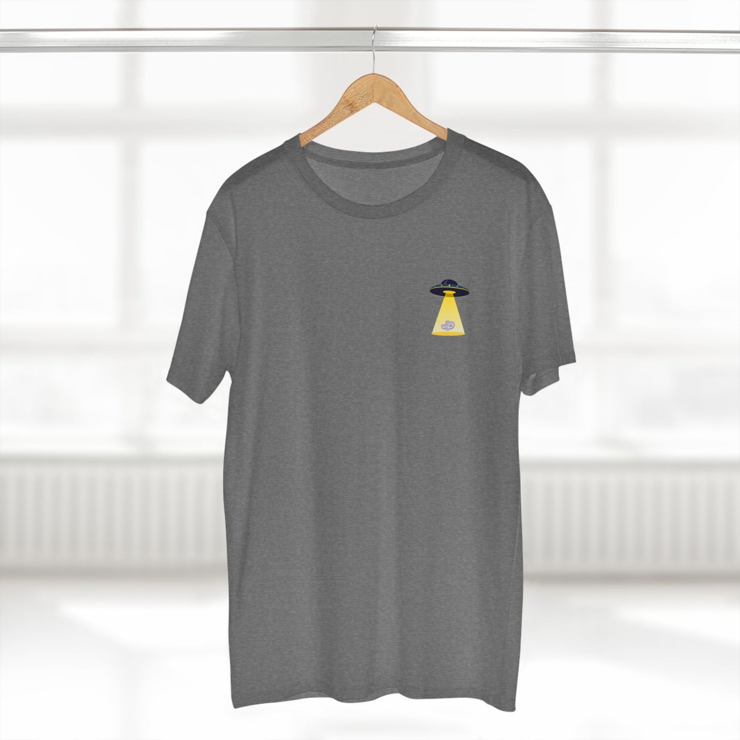 UFO Chest Pocket Tee — Retro Rocket Back Graphic Shirt